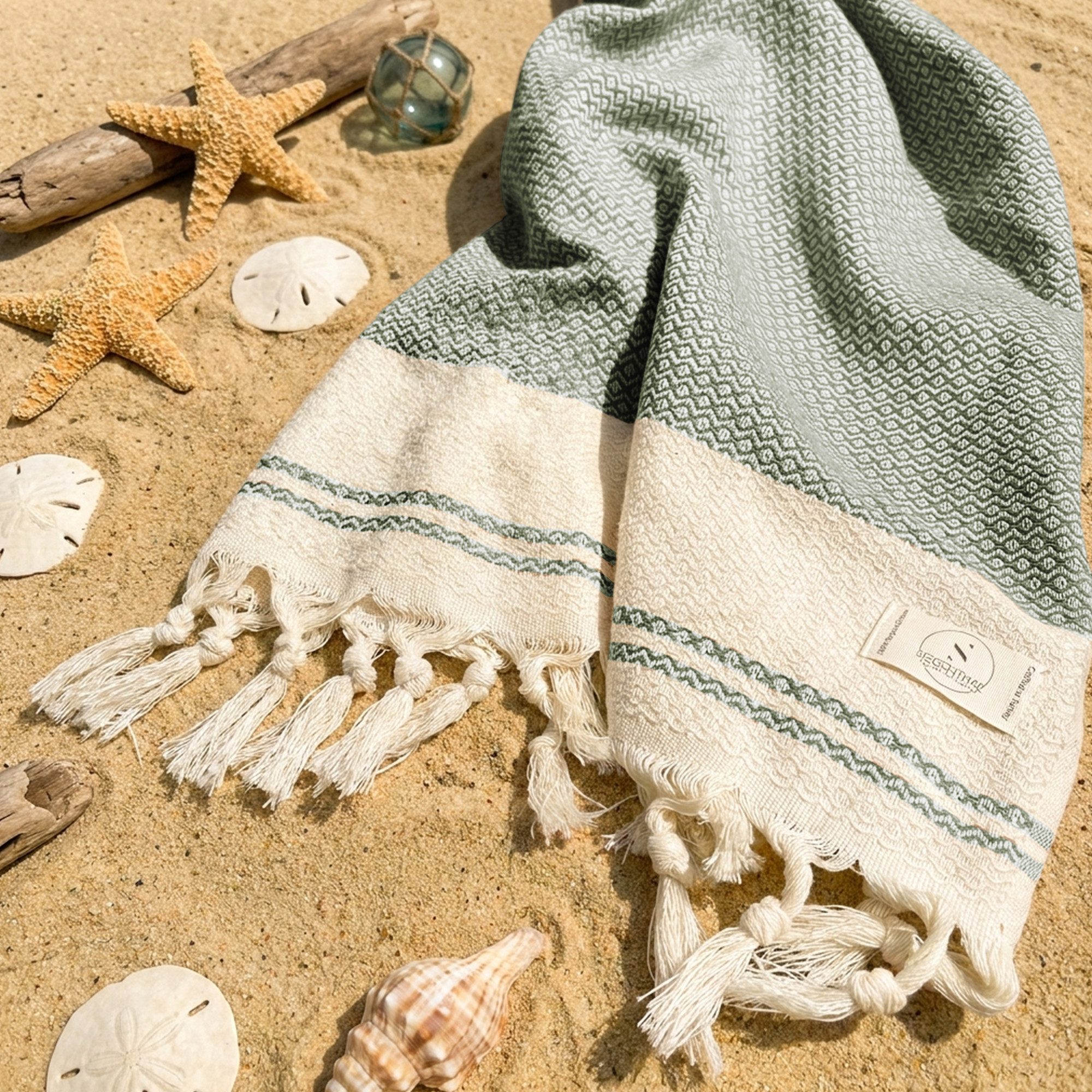 SIEGENTHAL Strandtuch Hamamtuch 90x200 cm – Strand- & Saunatuch aus recycelter Baumwolle – Bild 4 von 5