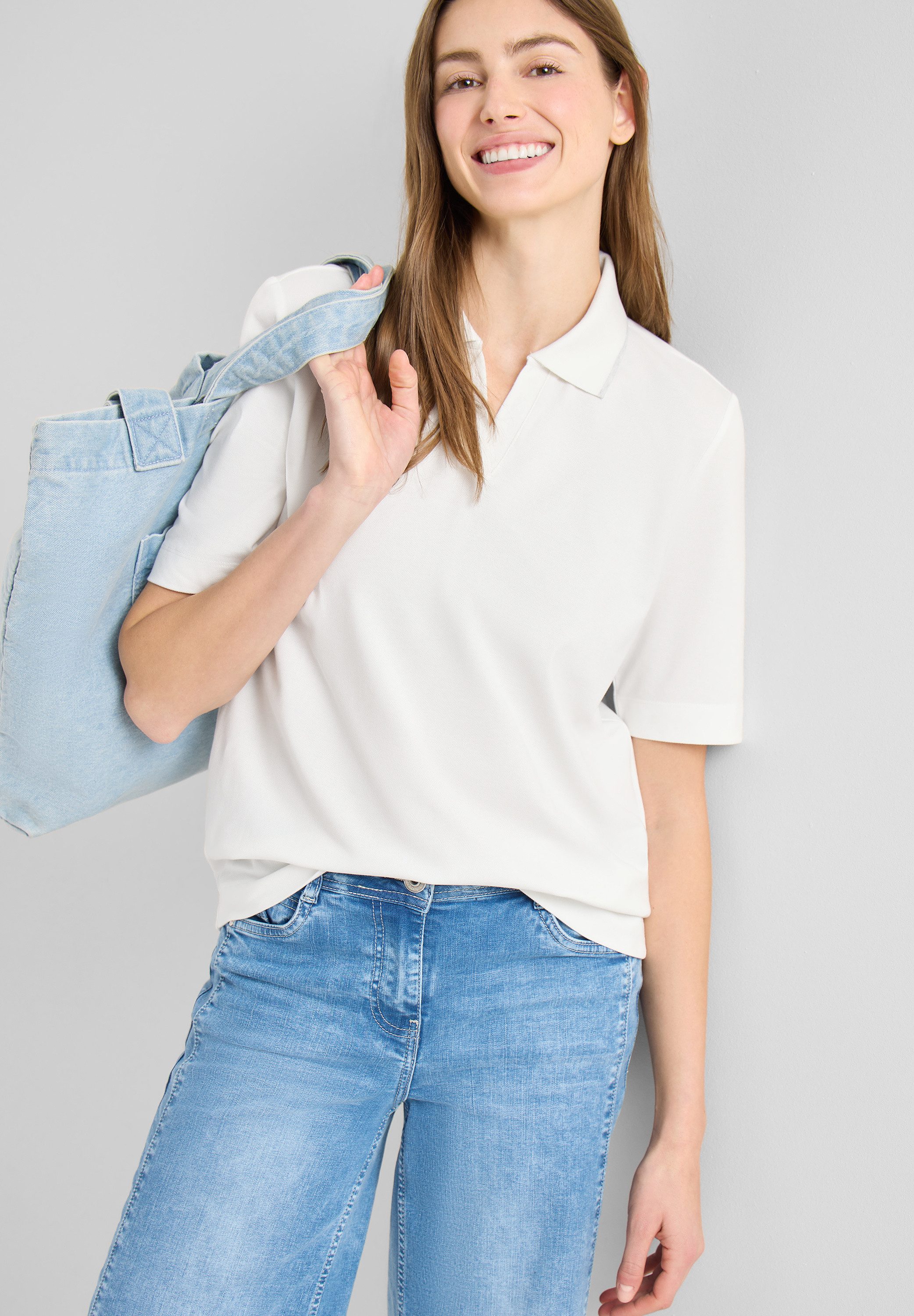 CECIL Poloshirt in Unifarbe