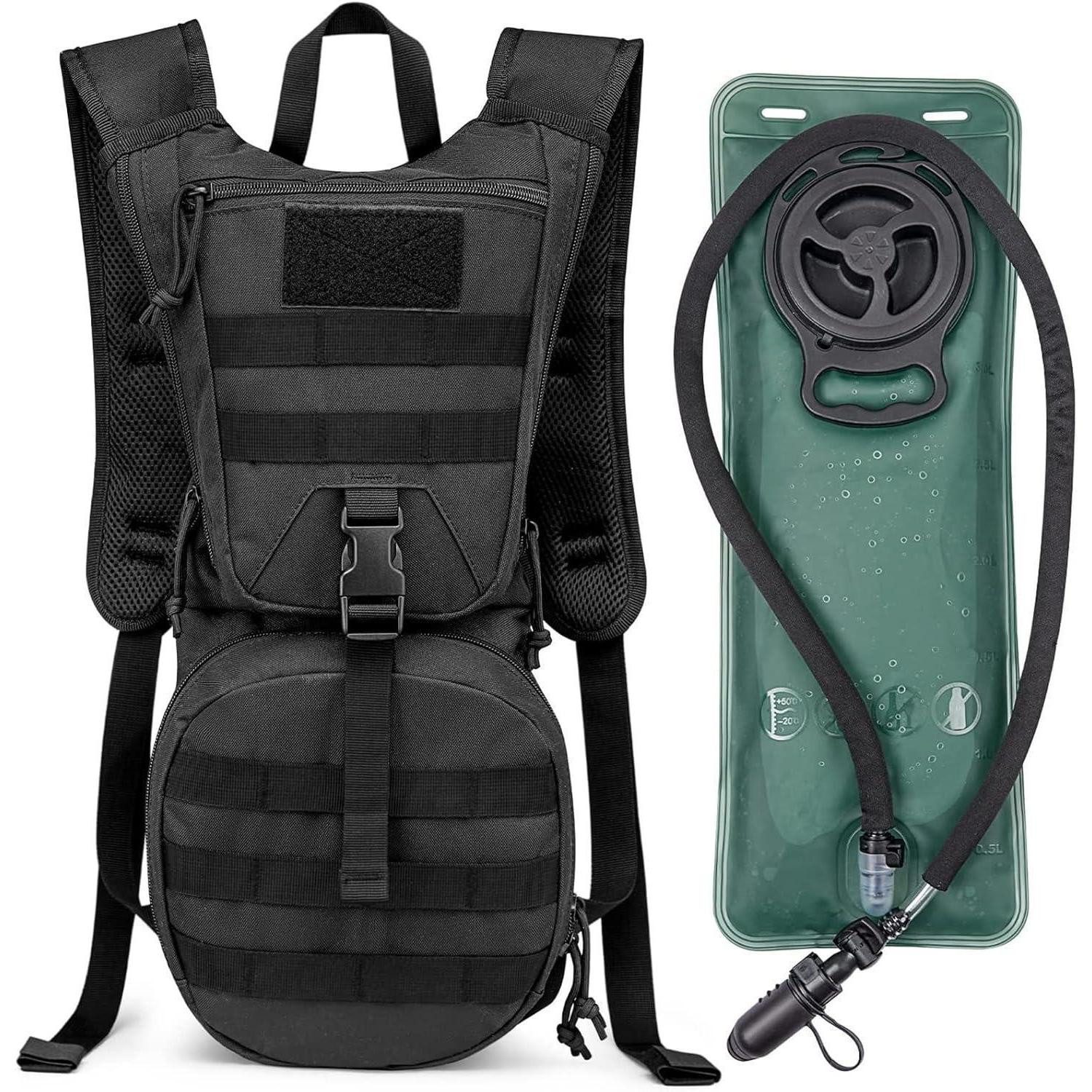 LuxusKollektion Trinkrucksack Trinkrucksack 3L Militär Wandern Radfahren Klettern Schwarz