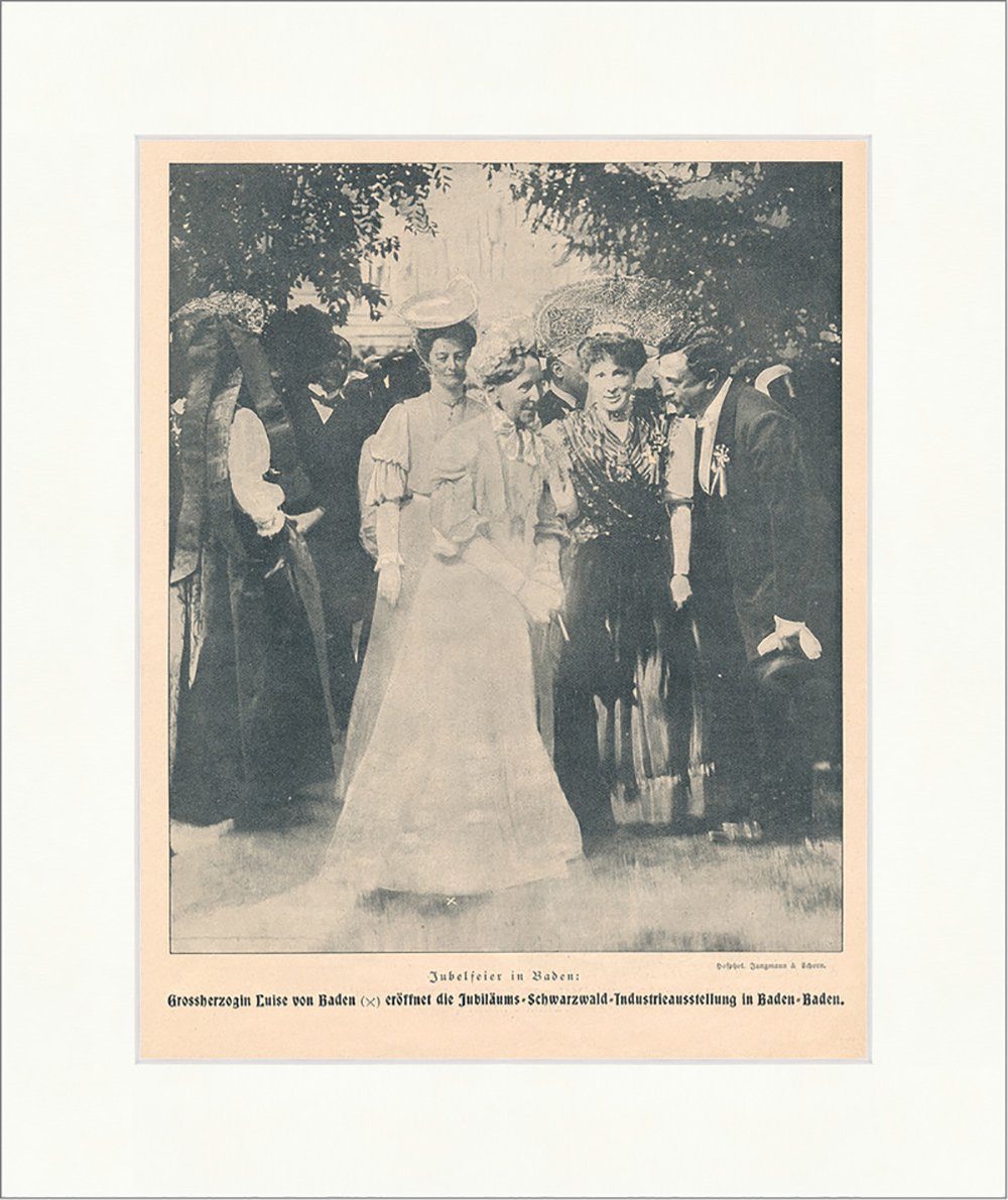 Kunstdruck Großherzogin Luise von Baden eröffnet Industrieausstellung F_Vintage 0
