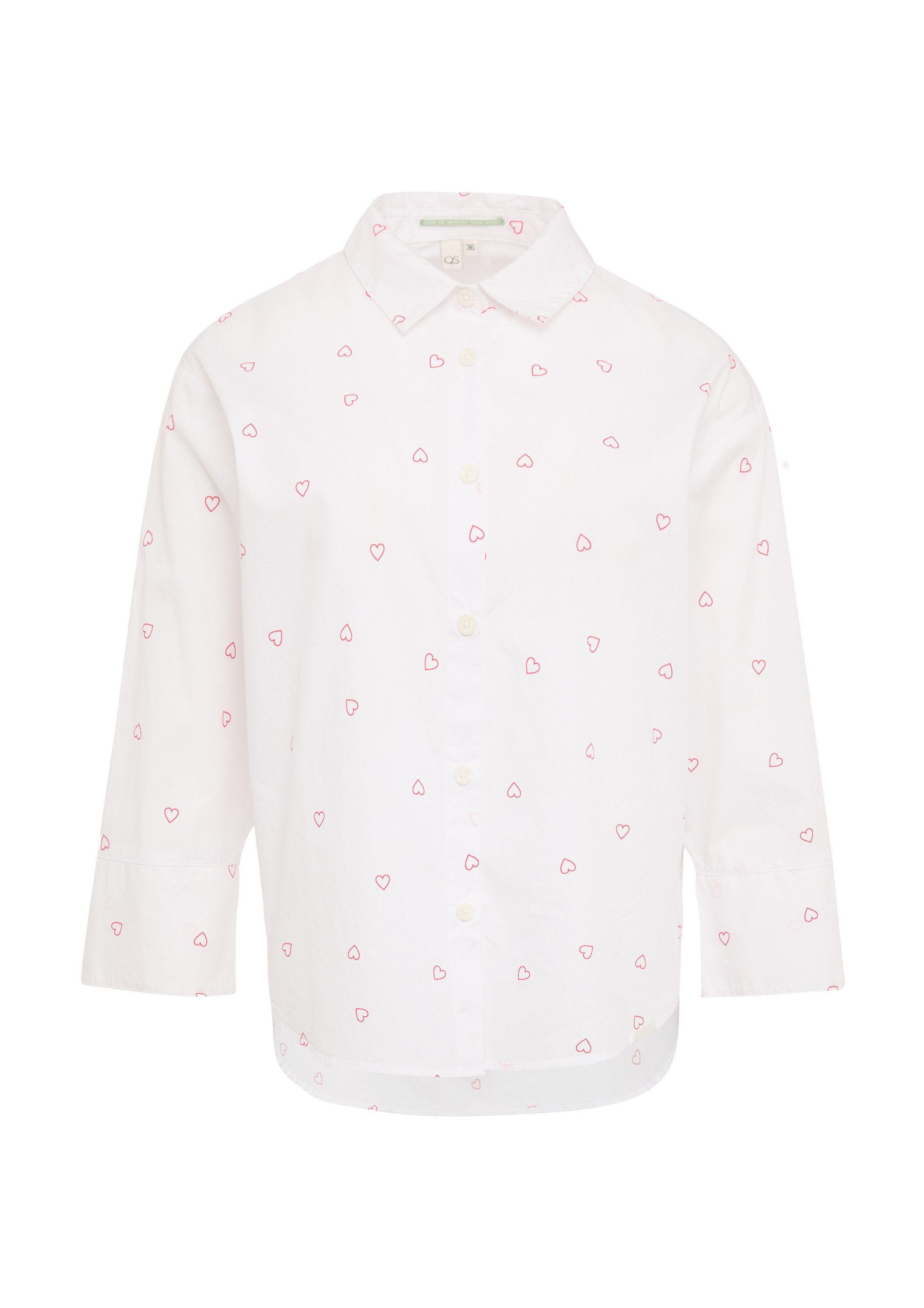 QS Kurzarmbluse Bluse Baumwollbluse mit All-over-Print günstig online kaufen
