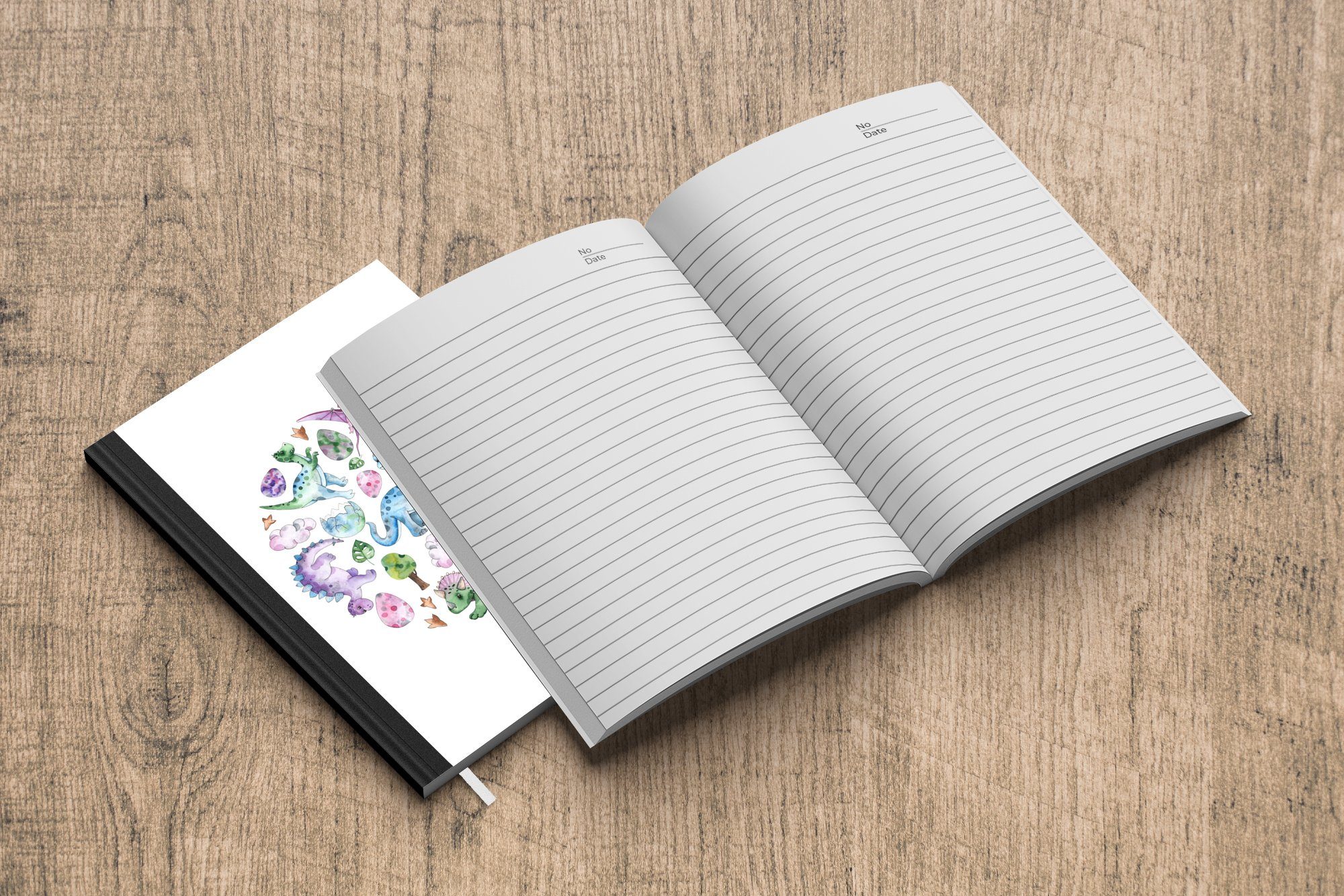 Kinder Tagebuch, Notizheft, Mädchen Kinderzimmer - Merkzettel, Kind, Dinosaurier A5, - Notizbuch Seiten, 98 Journal, - Rosa MuchoWow - - Muster - Haushaltsbuch