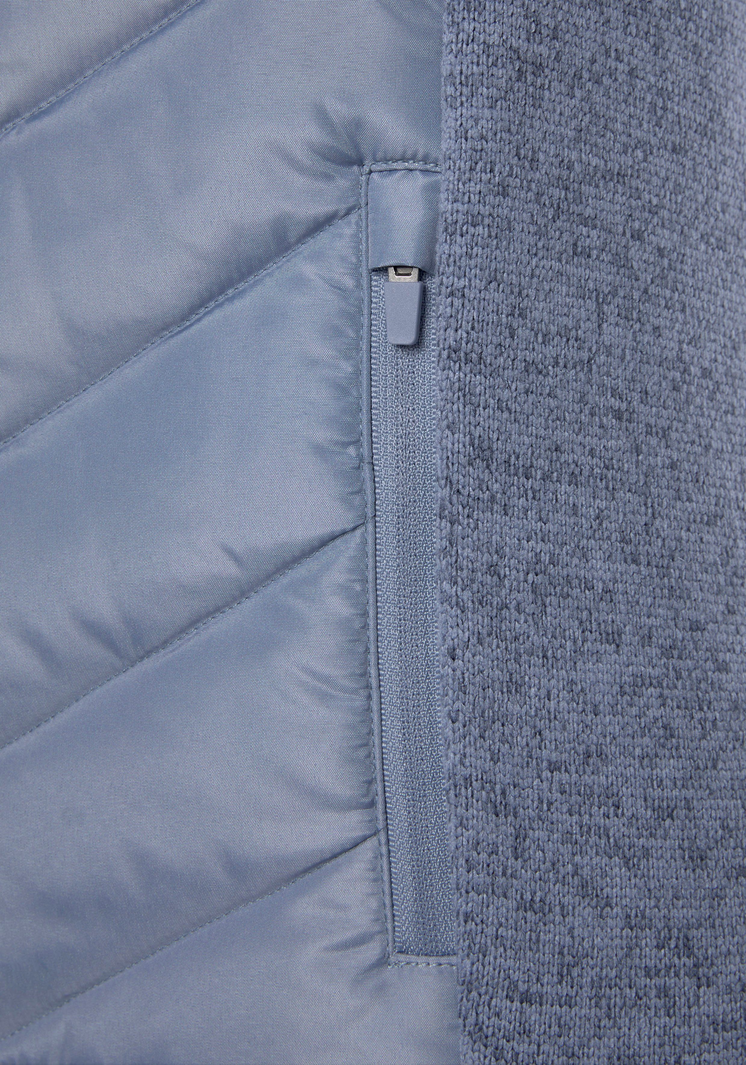 Steppjacke blau Vivance Strickfleece-Ärmeln mit