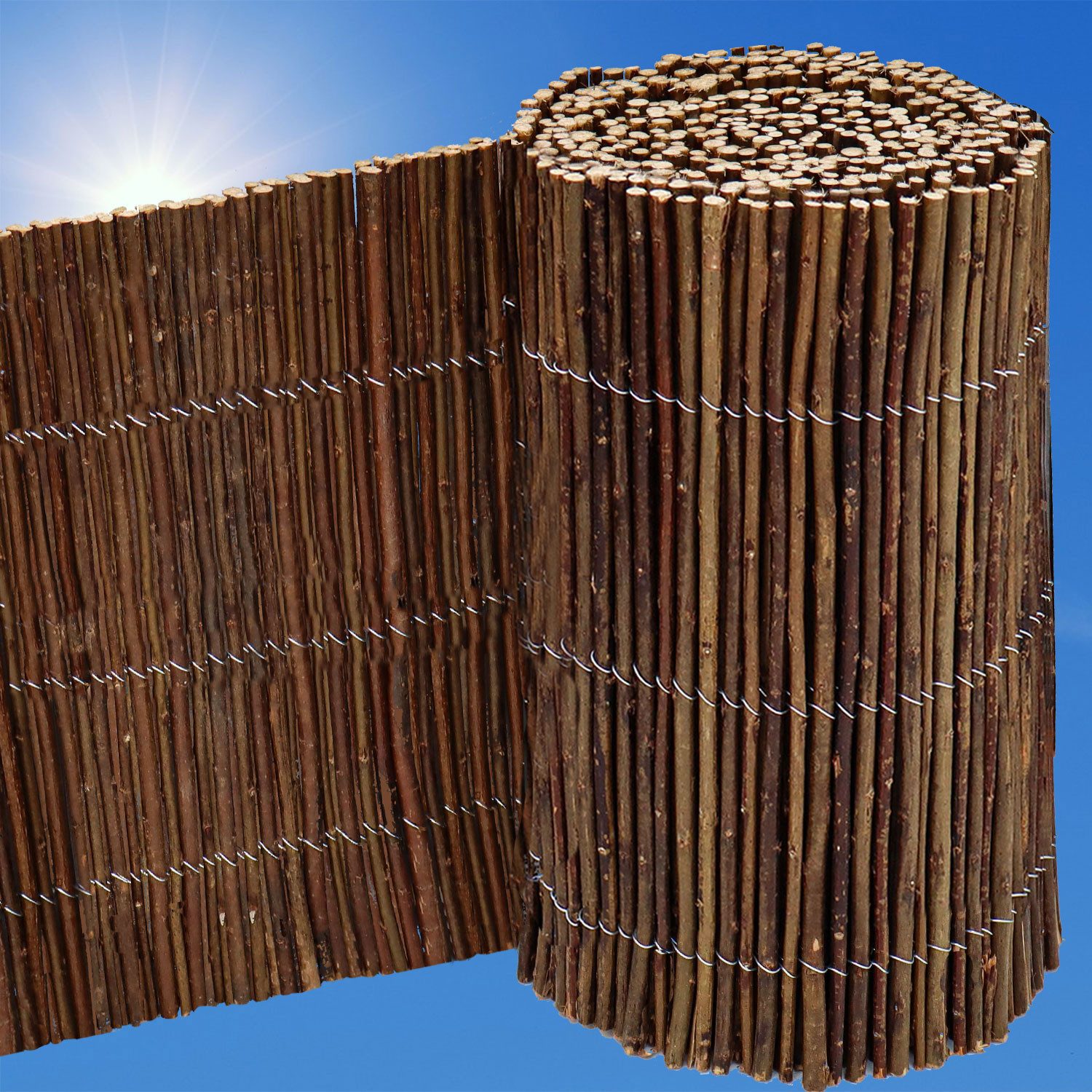 urfence Beetumrandung 300x30 Flexible Beeteinfassung Weide Rollborder, Rasenkante Holz Beetumrandung