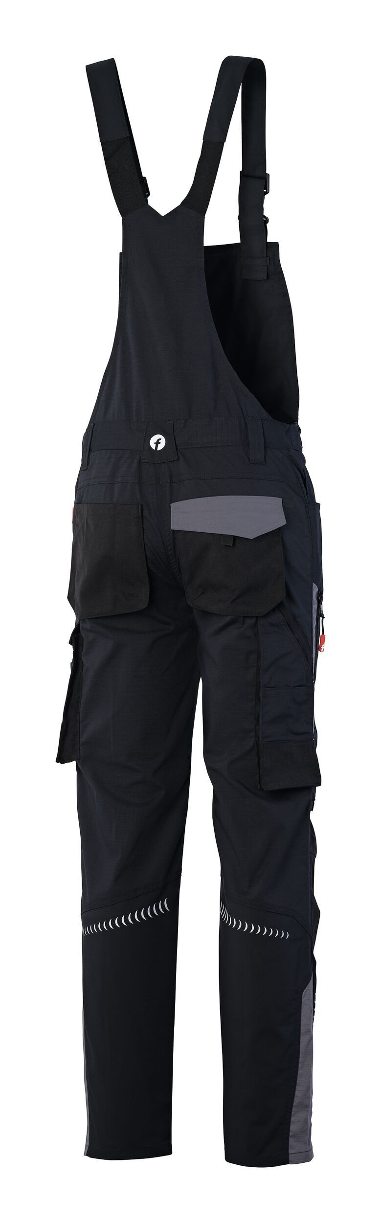 fortis Latzhose Damen Performance schwarz/grau