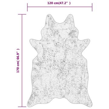 Teppich Teppich Schwarz Weiß 120x170 cm Zebramuster Waschbar Rutschfest, vidaXL, Andere