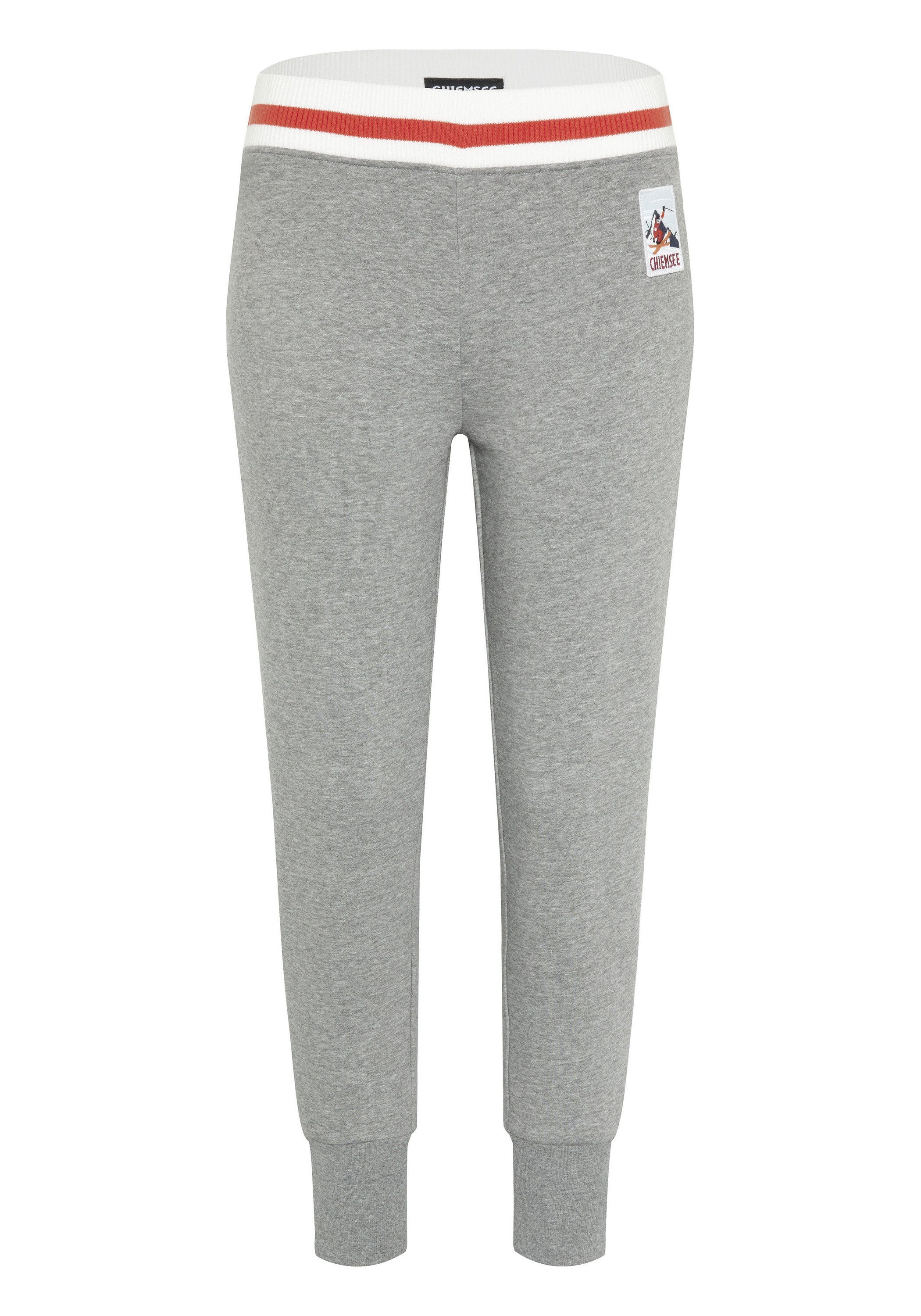 Chiemsee Sweathose Sweathose mit Strickbund und Patch 1 17-4402M Neutral Gray Melange | Jogginghosen