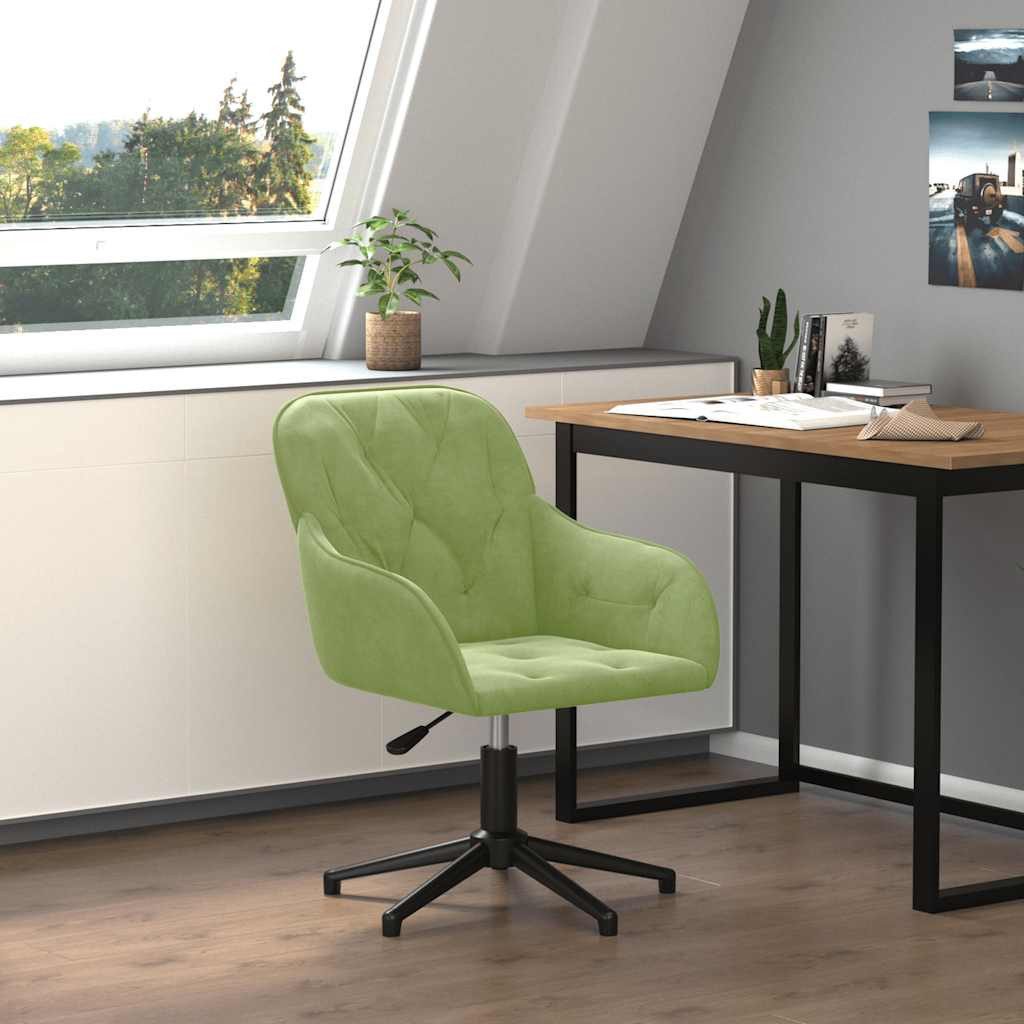 furnicato Bürostuhl 56 x 61,5 x (72-80) cm Hellgrün (1 St), Höhenverstellbarer Schreibtischstuhl mit 360 Grad Drehfunktion