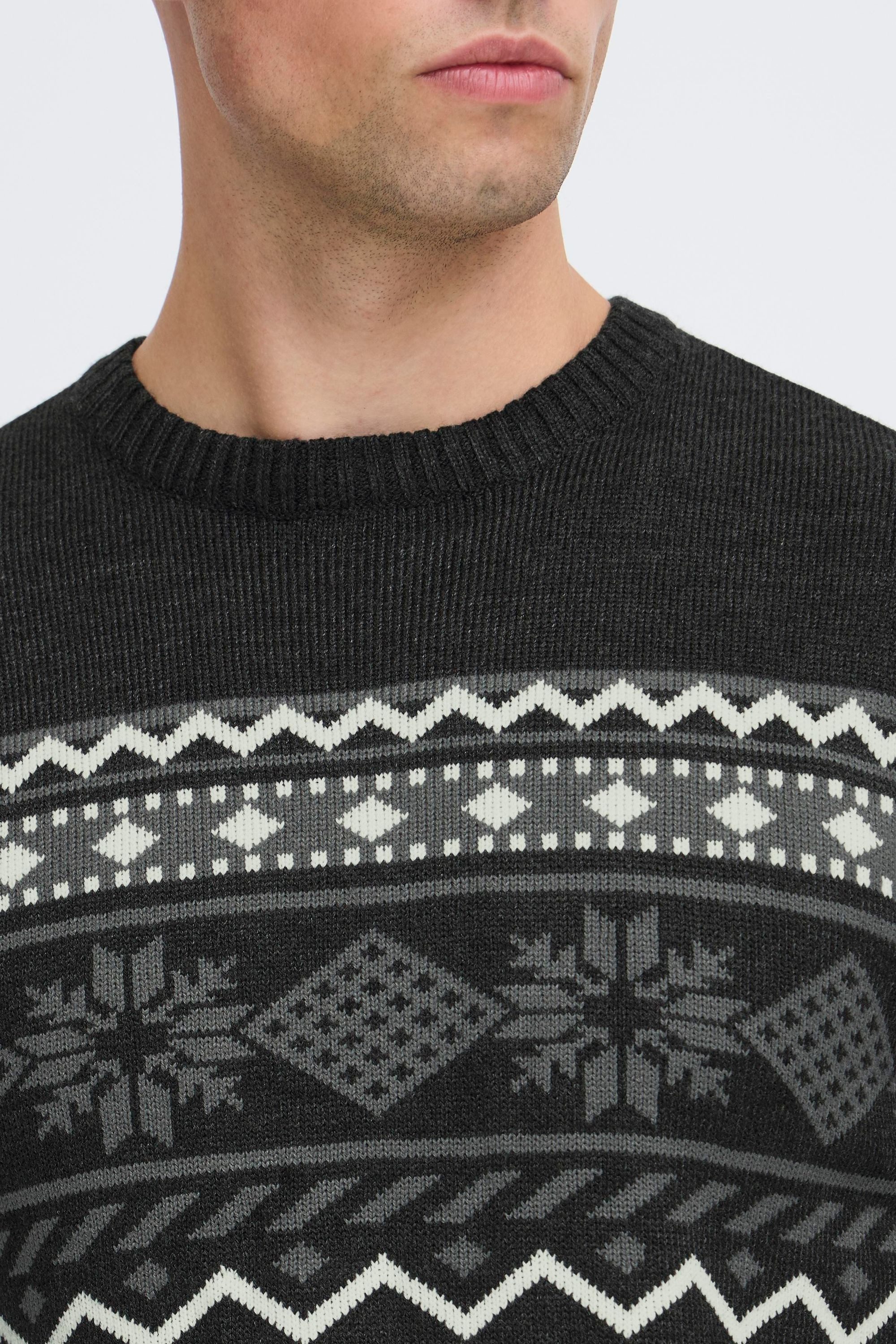 Blend Strickpullover BHNohr Klassischer Norweger Grobstrickpullover