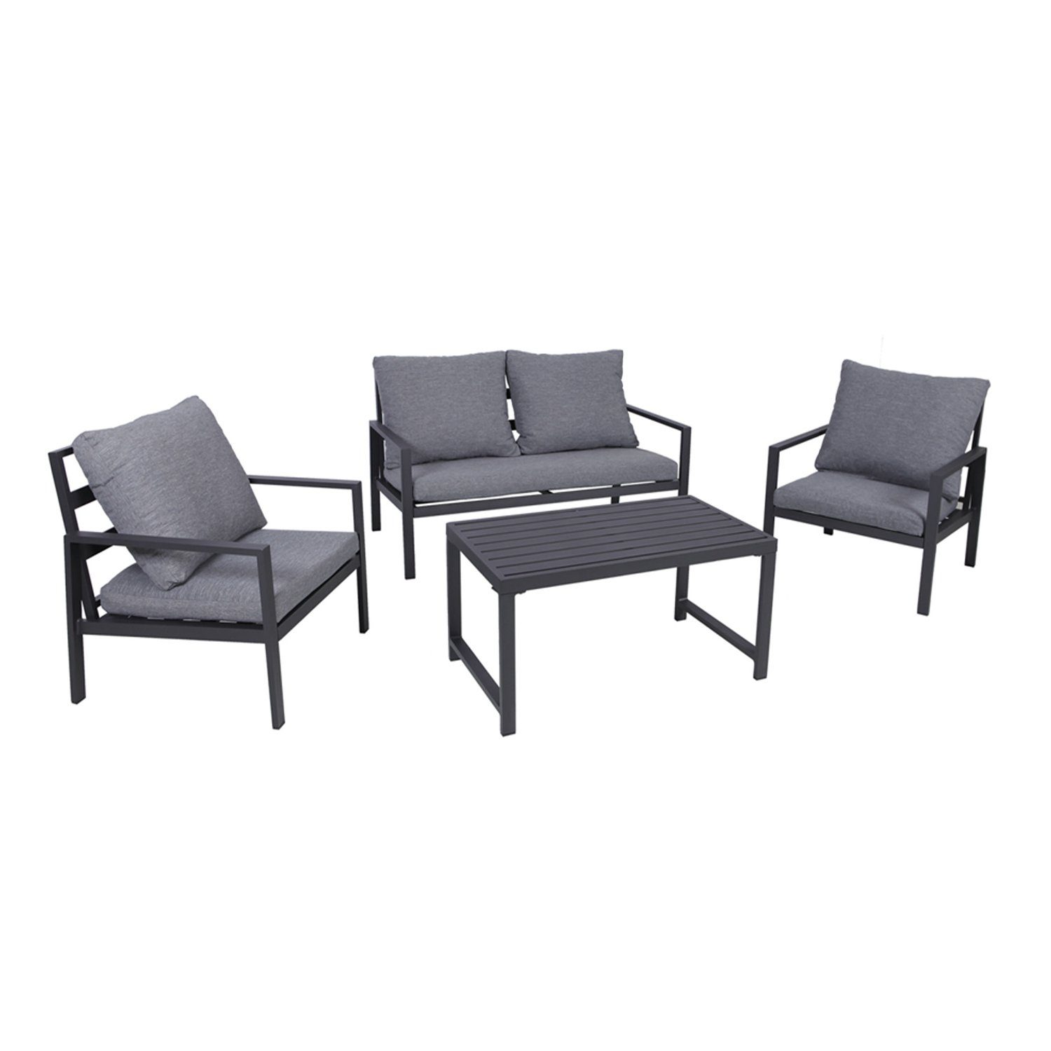 Mojawo Aluminium Set 11-tlg Lounge Essgruppe Anthrazit Terrassen -