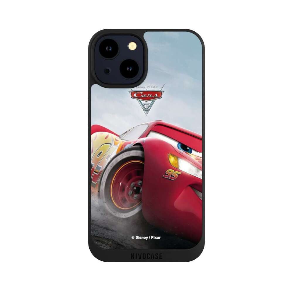 NIVOCASE Handyhülle Lightning Mcqueen 95 Offizielles Lizenzprodukt Cars, Apple iPhone 14 Handyhülle Hülle NIVOpure Case Schwarz