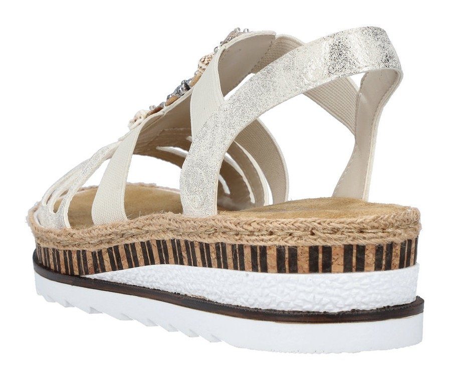 Rieker Sandale, Sommerschuh, Sandalette, Keilabsatz, im Metallic-Look günstig online kaufen