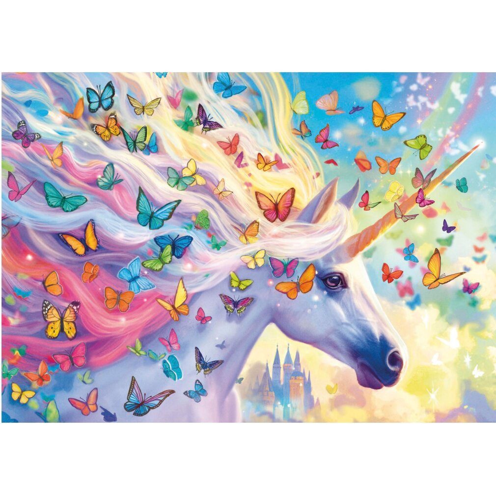 Educa Puzzle Puzzle Regenbogen-Einhorn 500 Stück, Puzzleteile