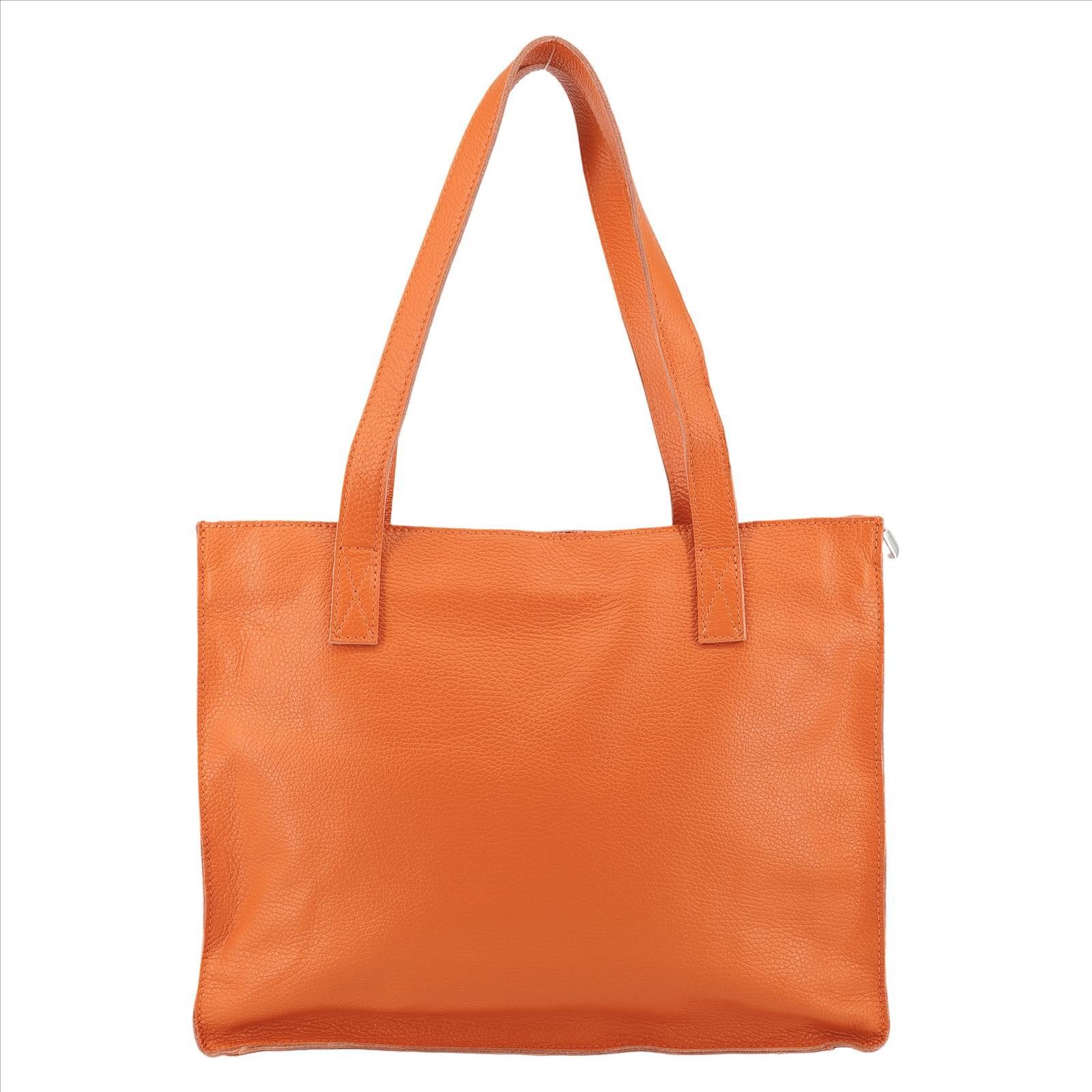 MIRROSI Shopper aus Echtleder, Made in Italy, Henkeltasche Tasche (1 innere Seitenfach mit Reißverschluss), Groß (ca.40x31x10cm) Hauptfach mit Reißverschluss