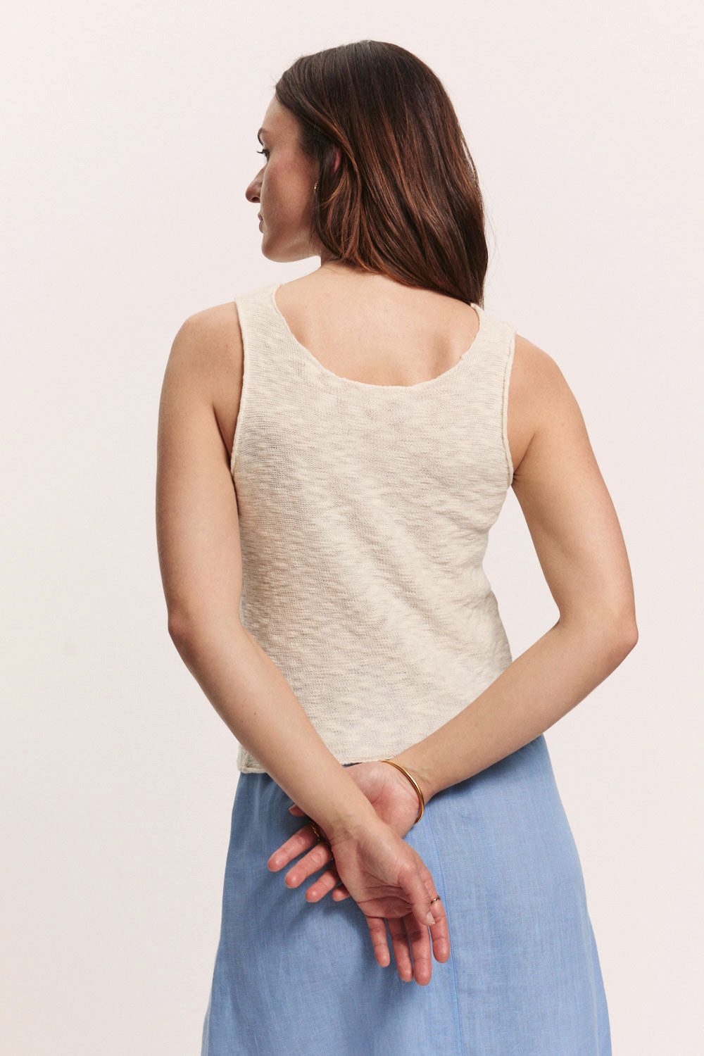 Tranquillo Shirttop Strick-Top Claraa Slub Struktur GOTS Slub-Struktur