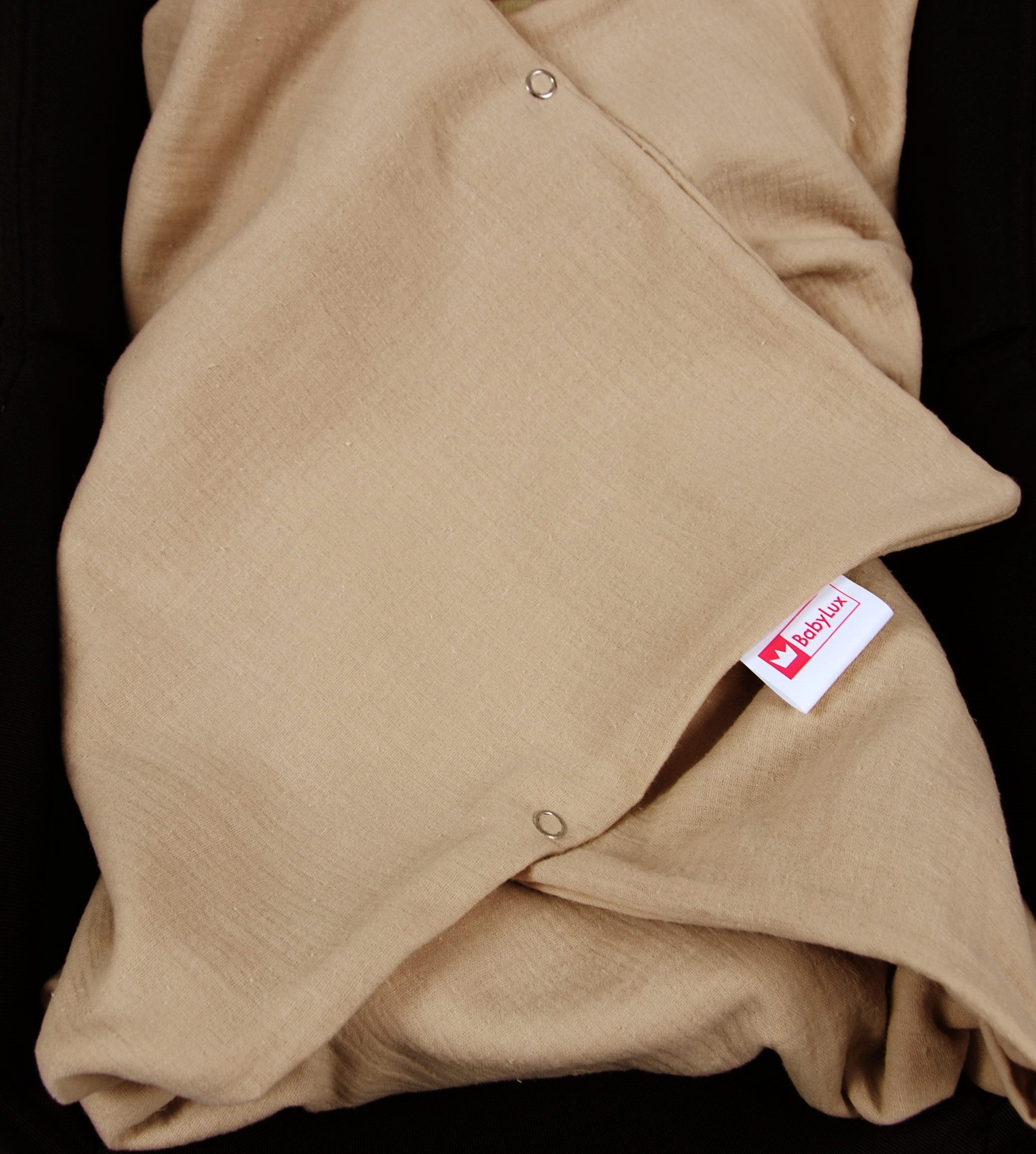 BabyLux Babyschale Einschlagdecke mit Kapuze 90x90 cm Musselin Baumwolle für Autositz, Coffee_90x90