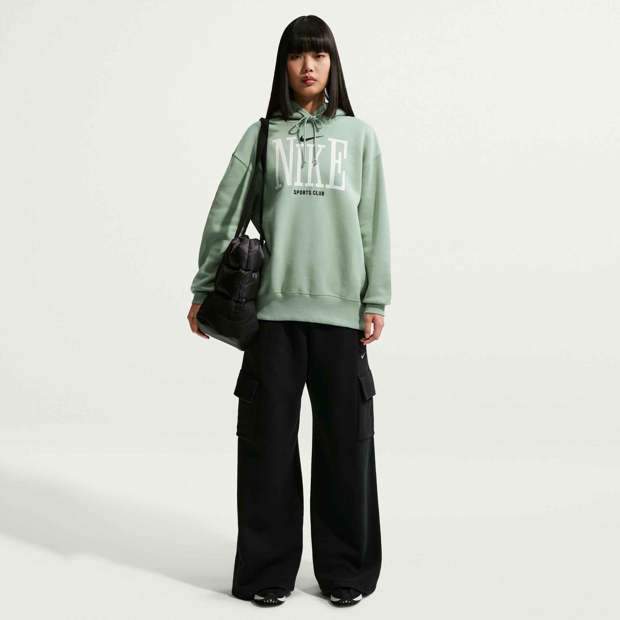 Nike Sportswear Kapuzensweatshirt W NSW PHNX FLC OS GFX HDY mit Kordelverschluss, aus French Terry, atmungsaktiv