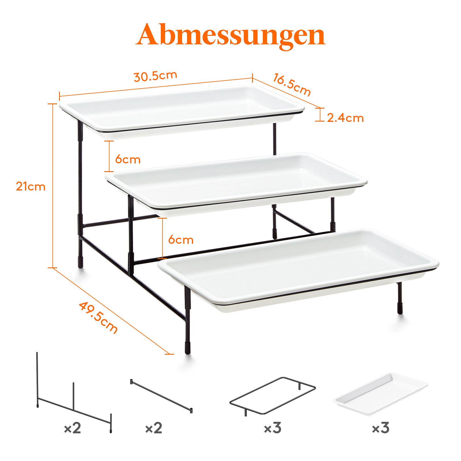 Lifewit Tortenständer 3-stufiges Serviertablett für Partyzubehör – Bild 2 von 5