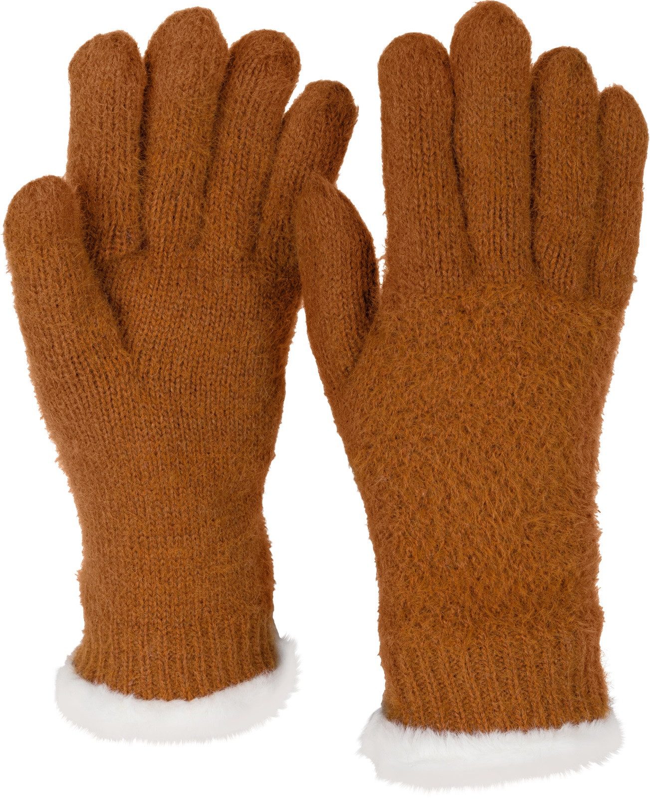 styleBREAKER Strickhandschuhe Strickhandschuhe mit Reiskornmuster und Fleece (1-St)