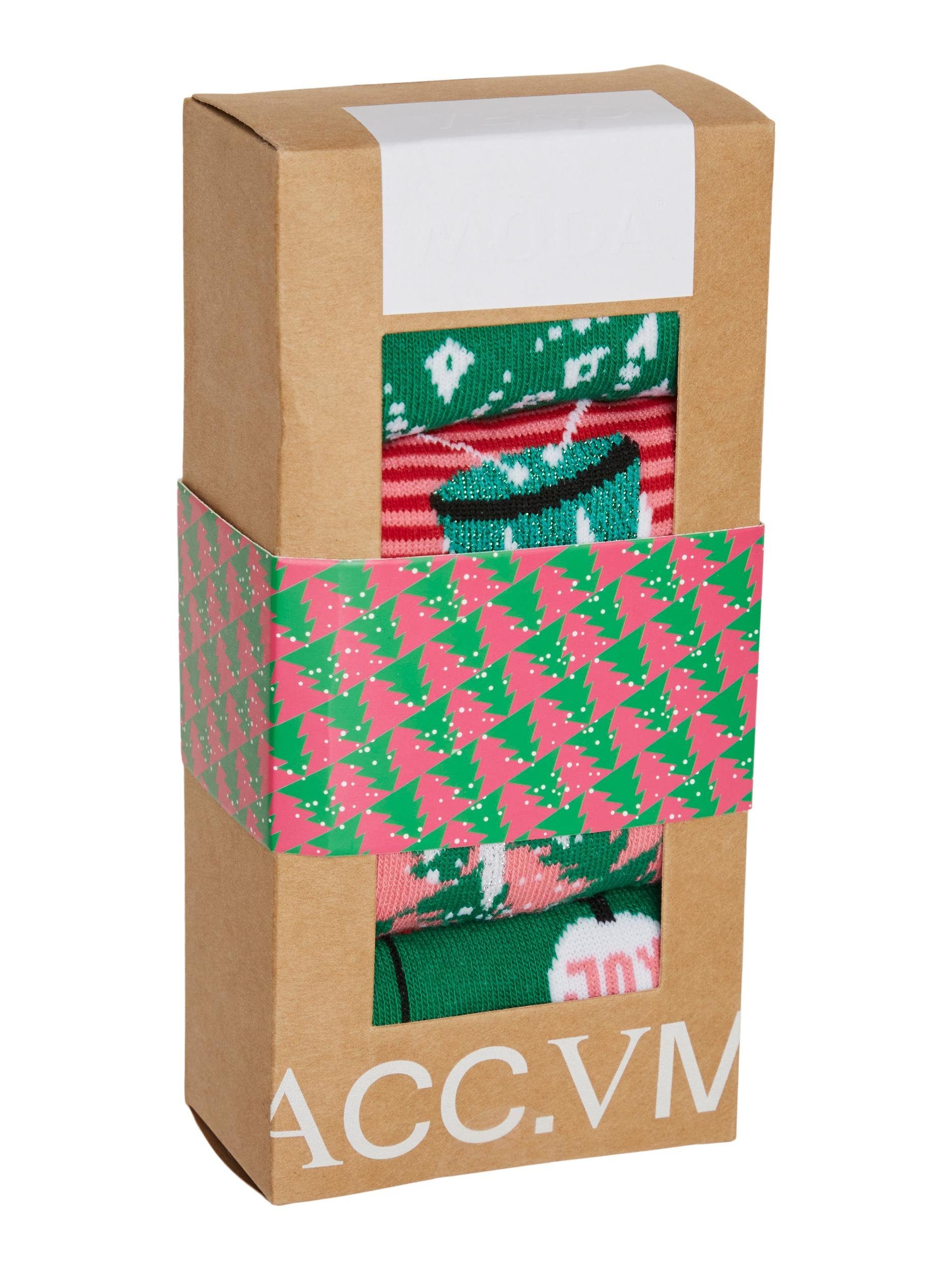 XMAS 3 GIFTBOX Pack:BOX Vero Socken Moda Jelly 4-Paar) (Packung, Bean SOCKS VMELF