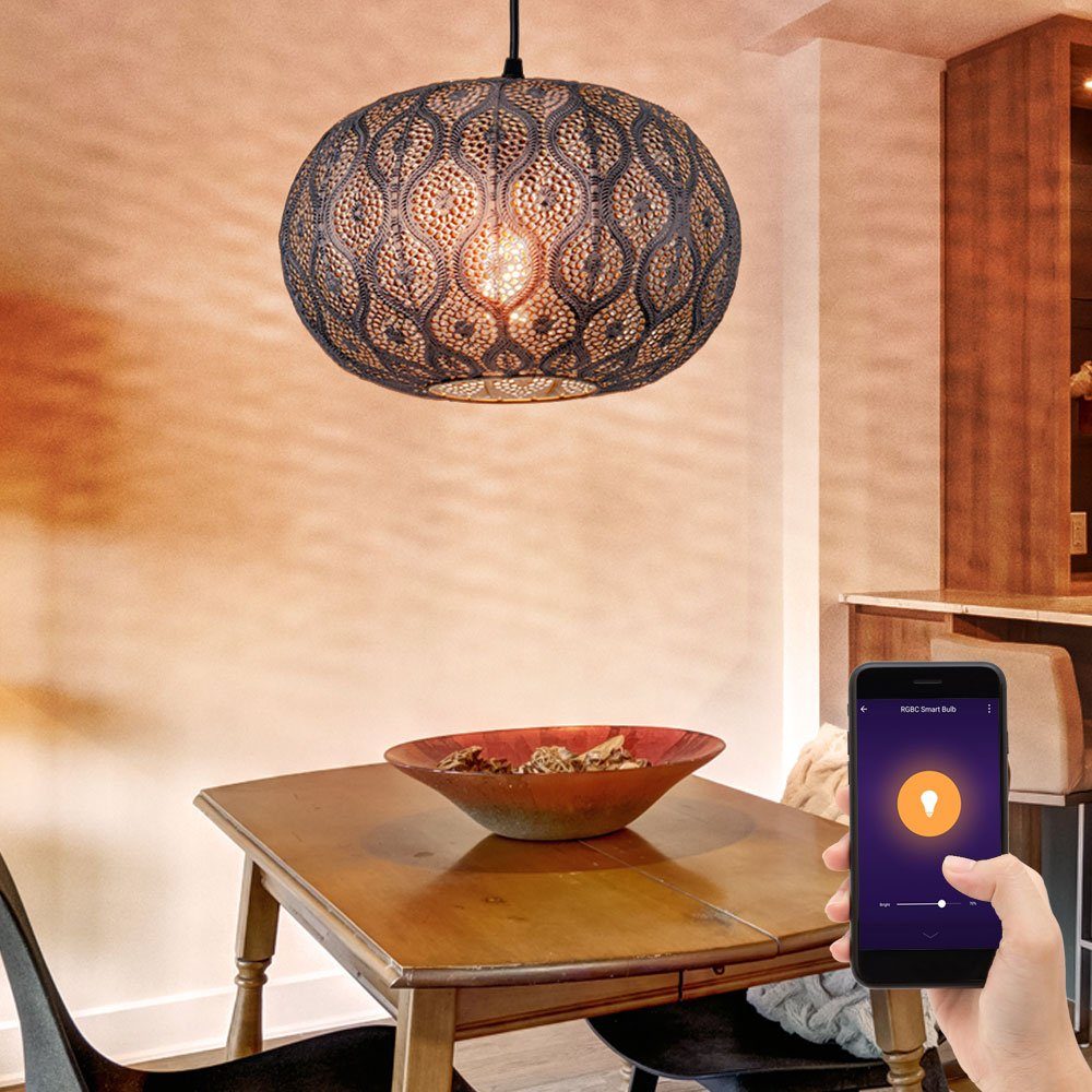 Smart RGB LED Decken Leuchte DIMMBAR Retro Käfig Wohn Zimmer Lampe schwarz  steuerbar per Handy