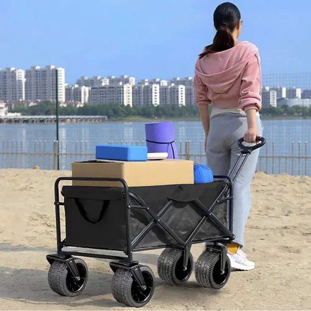 Gardlov Transportwagen Bollerwagen Handwagen Strandwagen, (Spar-Set, 1-St., 84 x 60 x 58 cm faltbar), faltbar, 360°-Schwenkräder, 2 Bremsen, Teleskopgriff