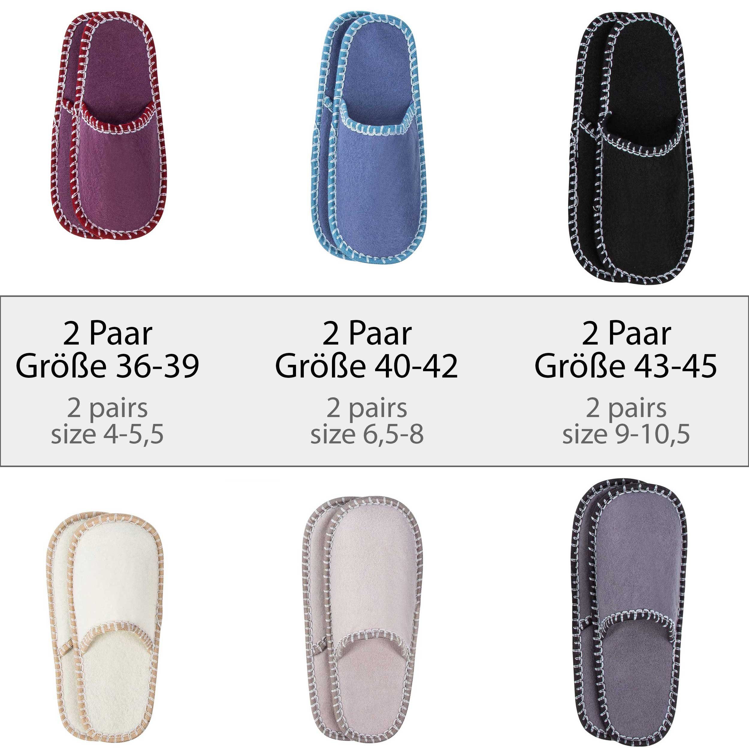 ONVAYA ABS Gästehausschuhe Gast 6er Set, Gästepantoffel, Hausschuhe Pantoffel