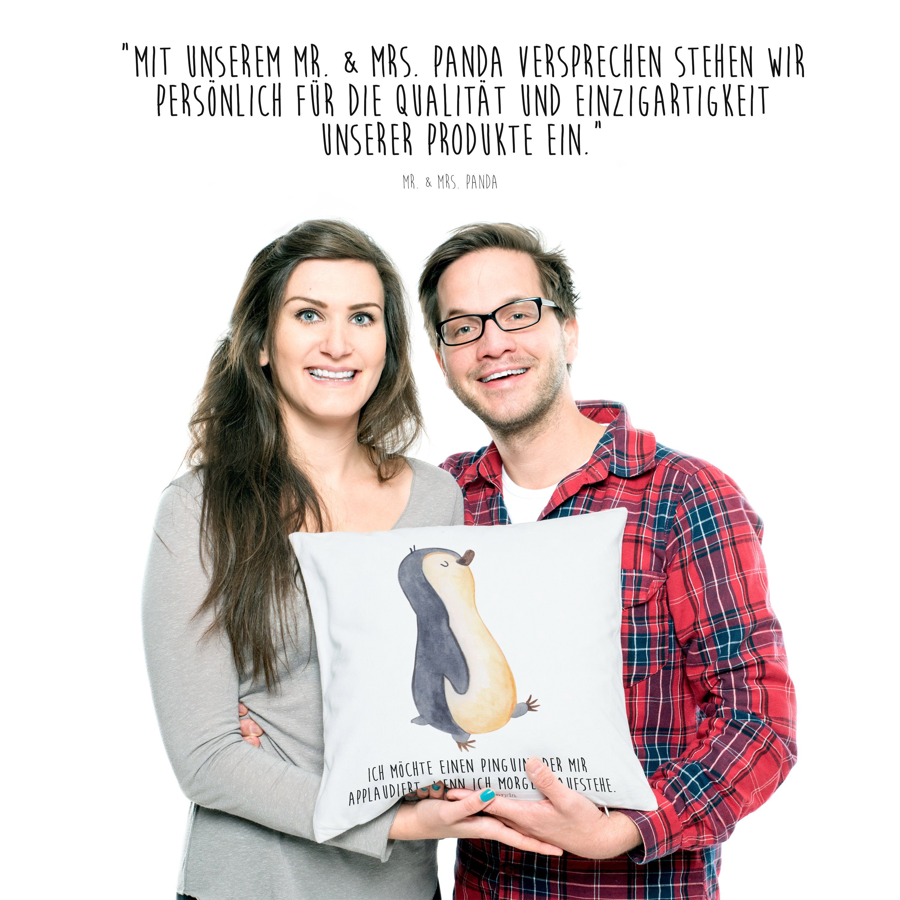 Mr. Pinguin - Dekokissen, Kissenhülle, - & marschierend Panda Mrs. Weiß Brud Dekokissen Geschenk,