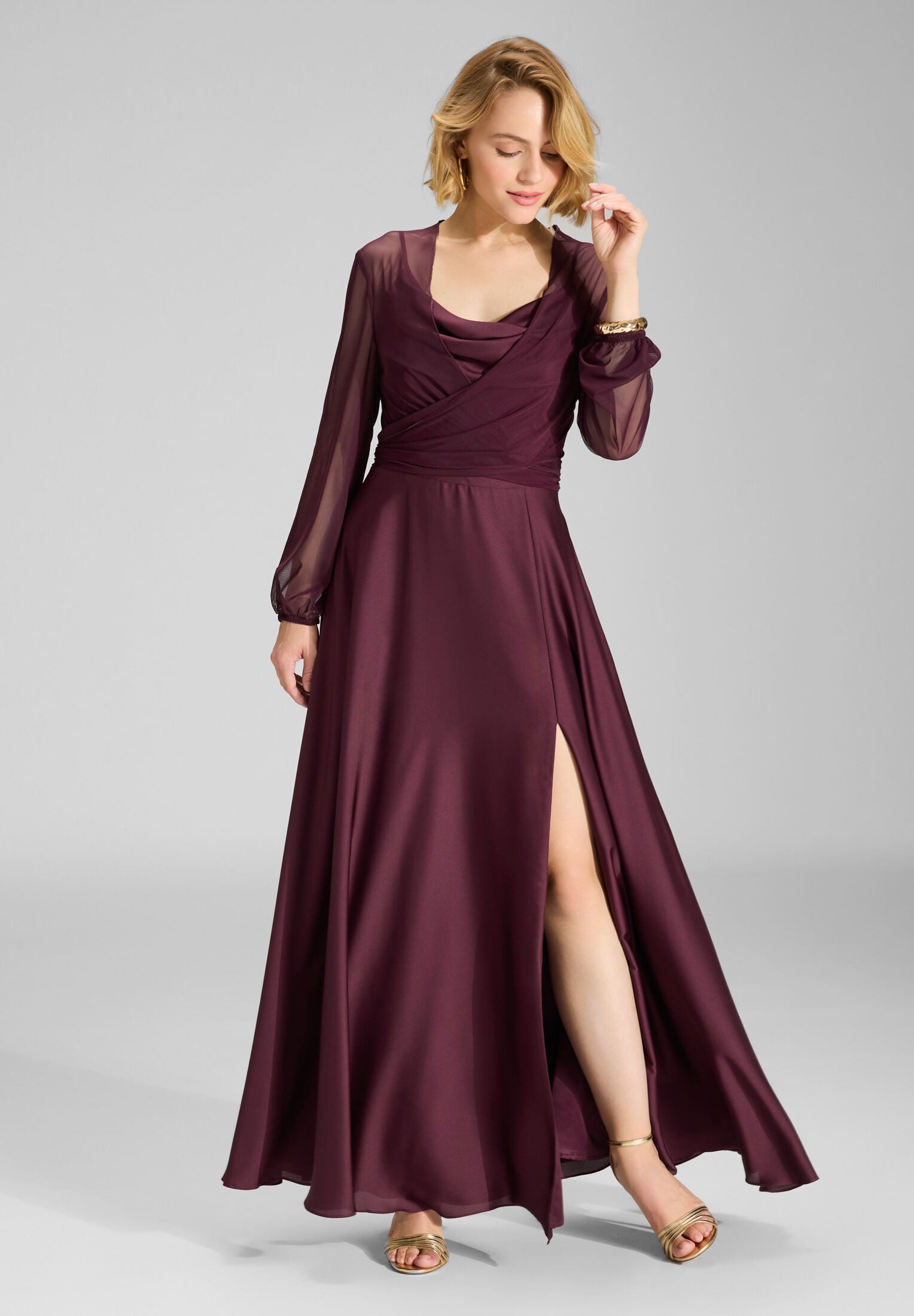 SWING Boleroblazer - Wickelbolero aus Mesh Lockere Passform