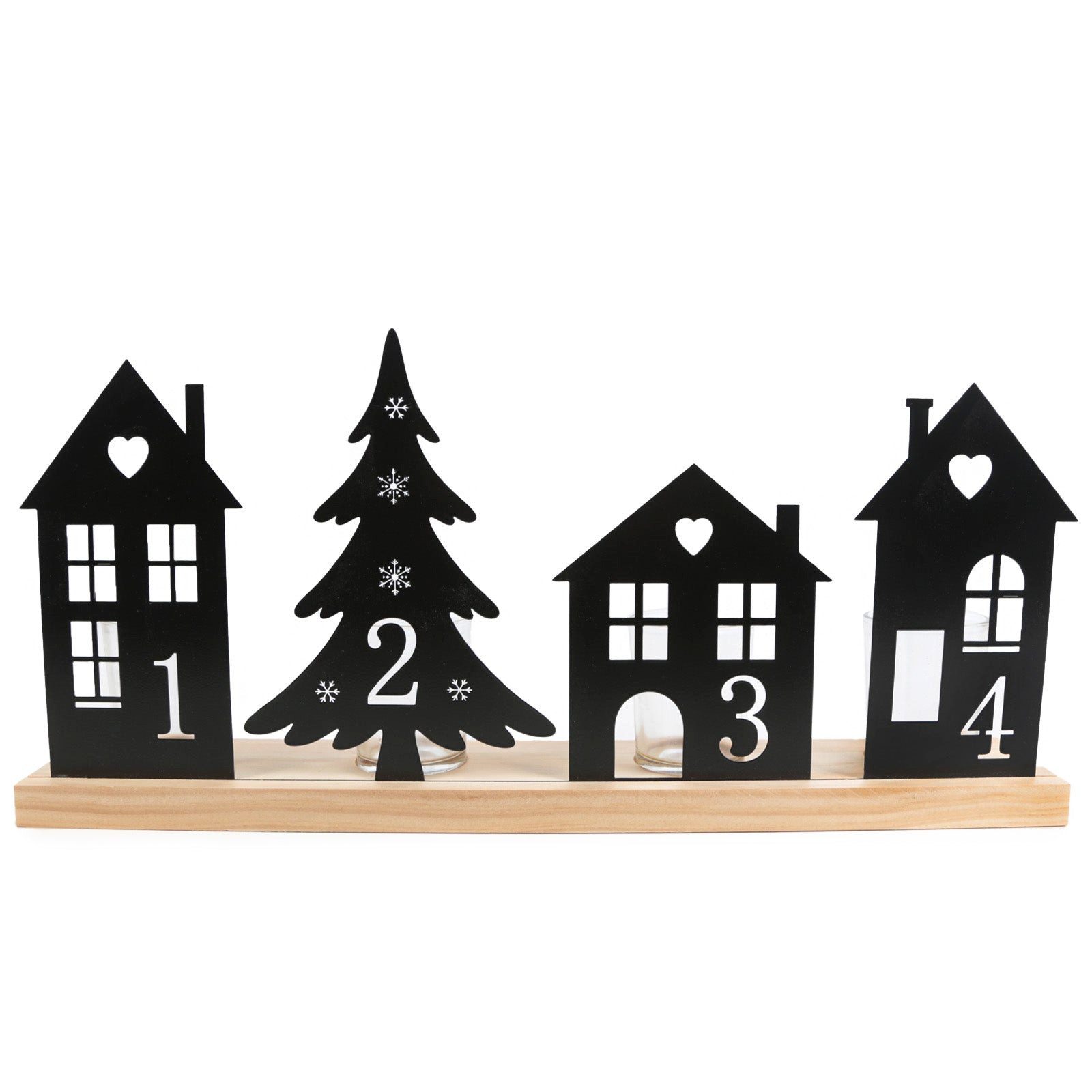 Logbuch-Verlag Dekofigur Adventskranz Kerzenhalter aus Holz und Metall in S günstig online kaufen