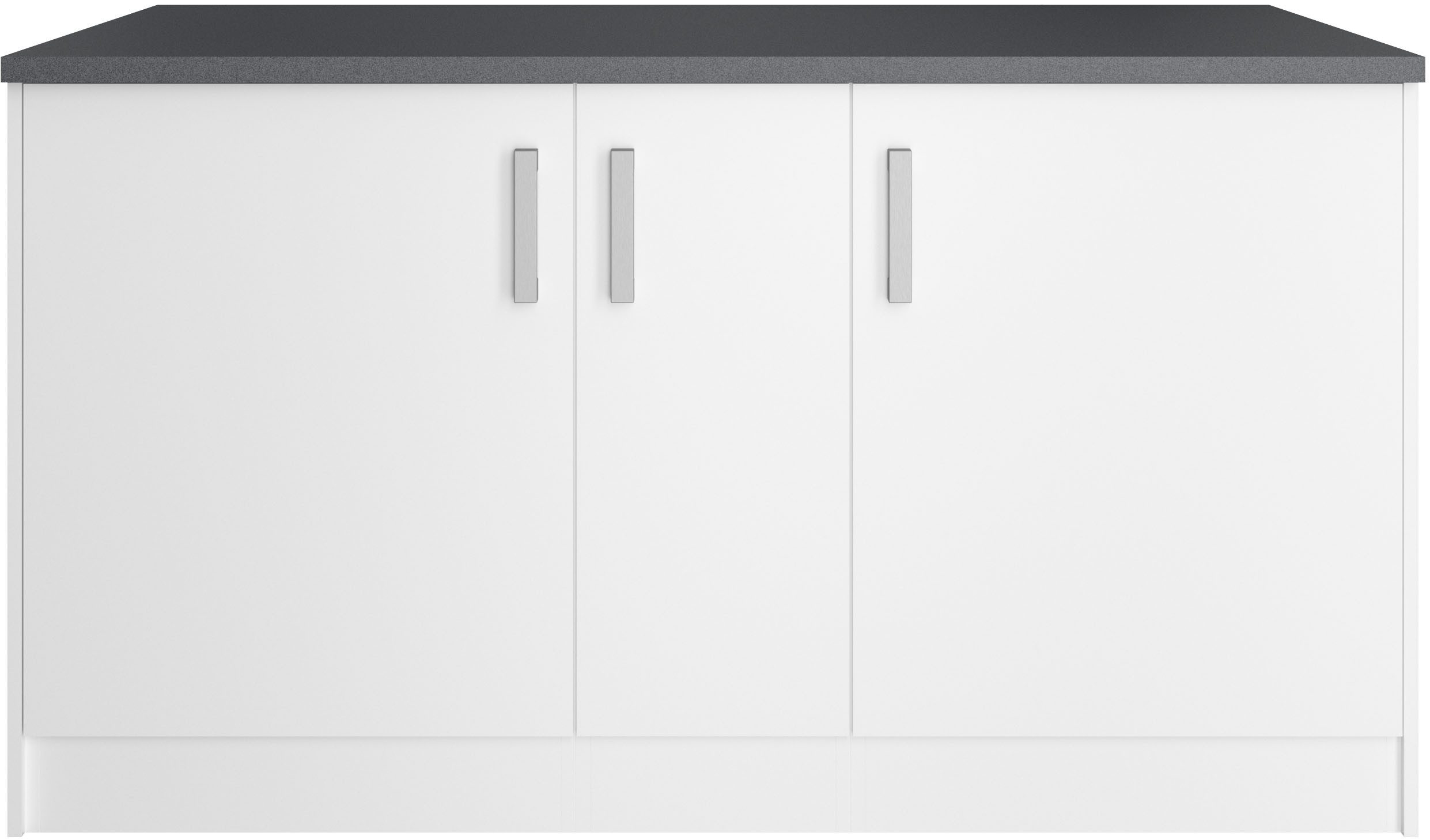 Front: weiß matt | Korpus: weiß matt | Arbeitsplatte: anthrazit