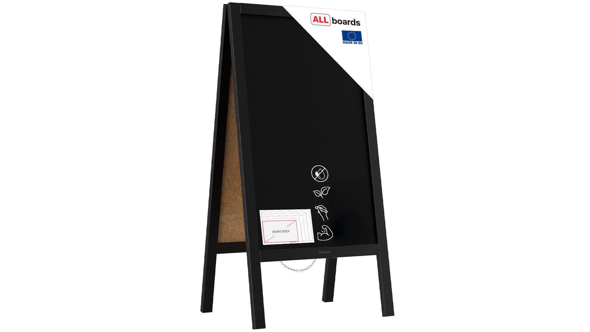 Standtafel ALLboards Kundenstopper mit lackiertem Holzrahmen Werbetafel
