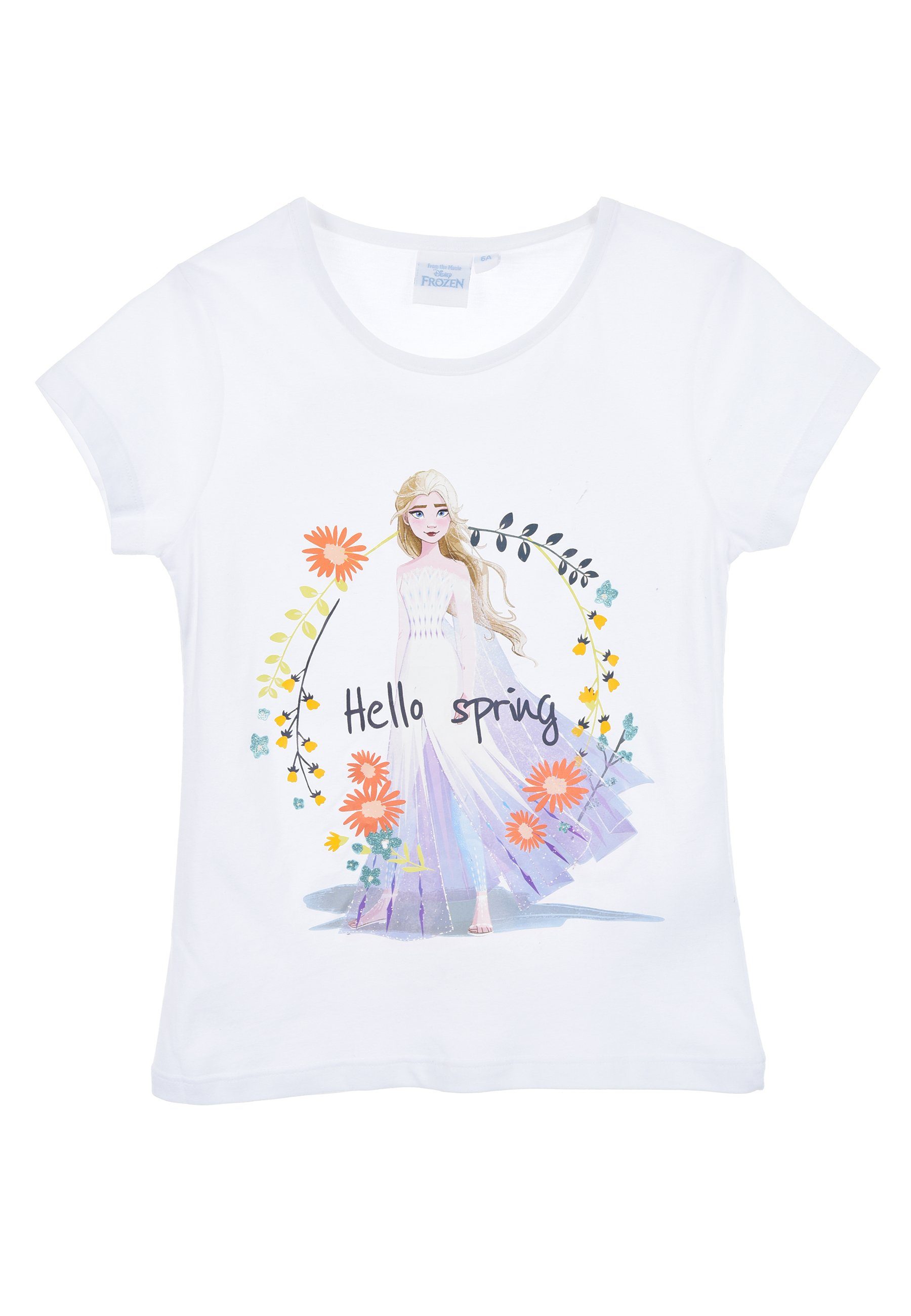 - Eiskönigin T-Shirt Die Frozen Frozen T-Shirt Weiß Mädchen Sommer Disney Shirt