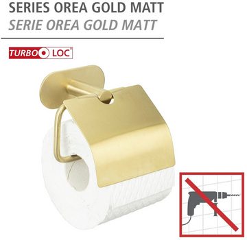 WENKO Toilettenpapierhalter Turbo-Loc®, mit Deckel, Befestigen ohne Bohren