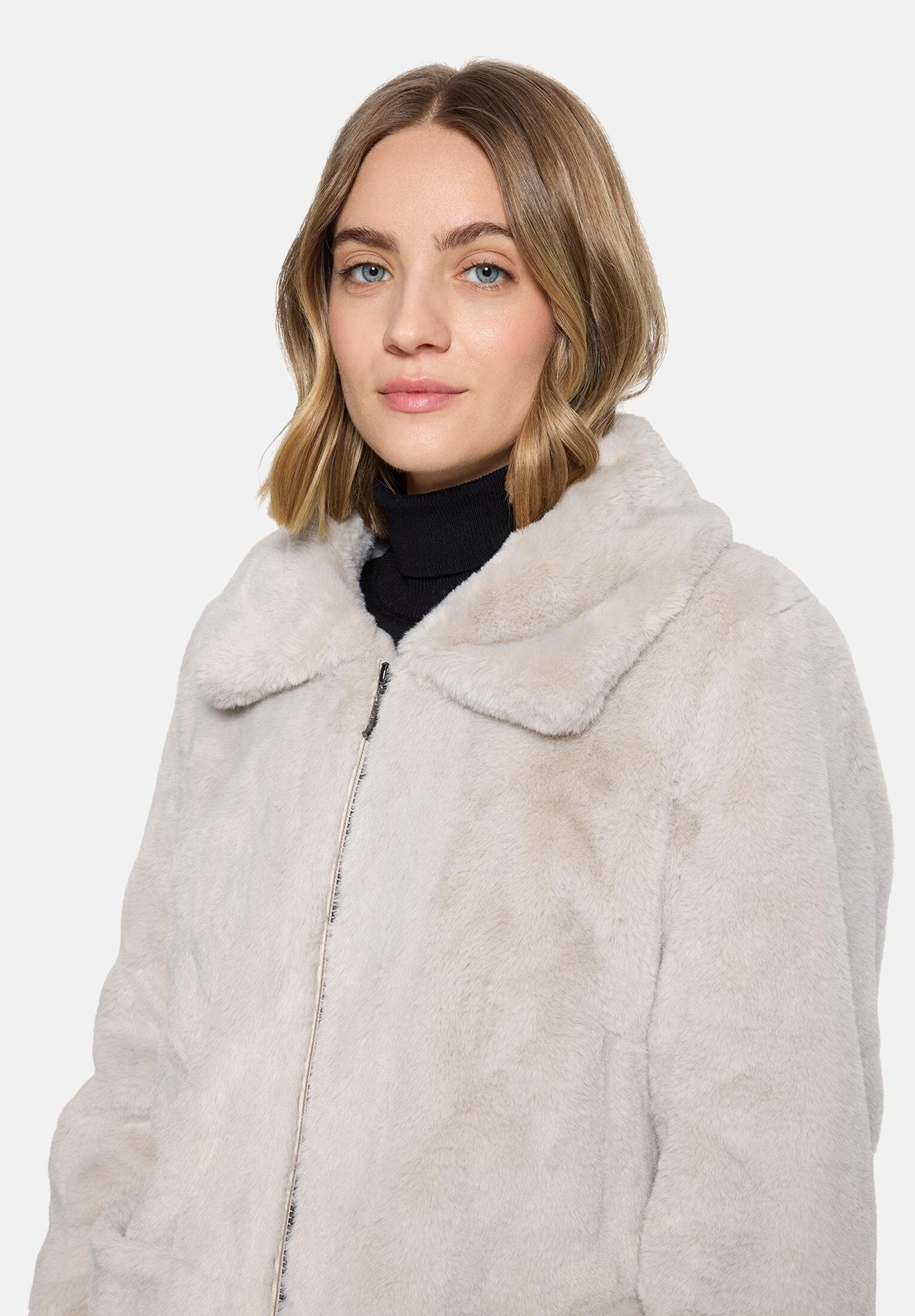 Amber & June Plüschjacke Damen mit abnehmbarem Westenteil – Bild 2 von 5