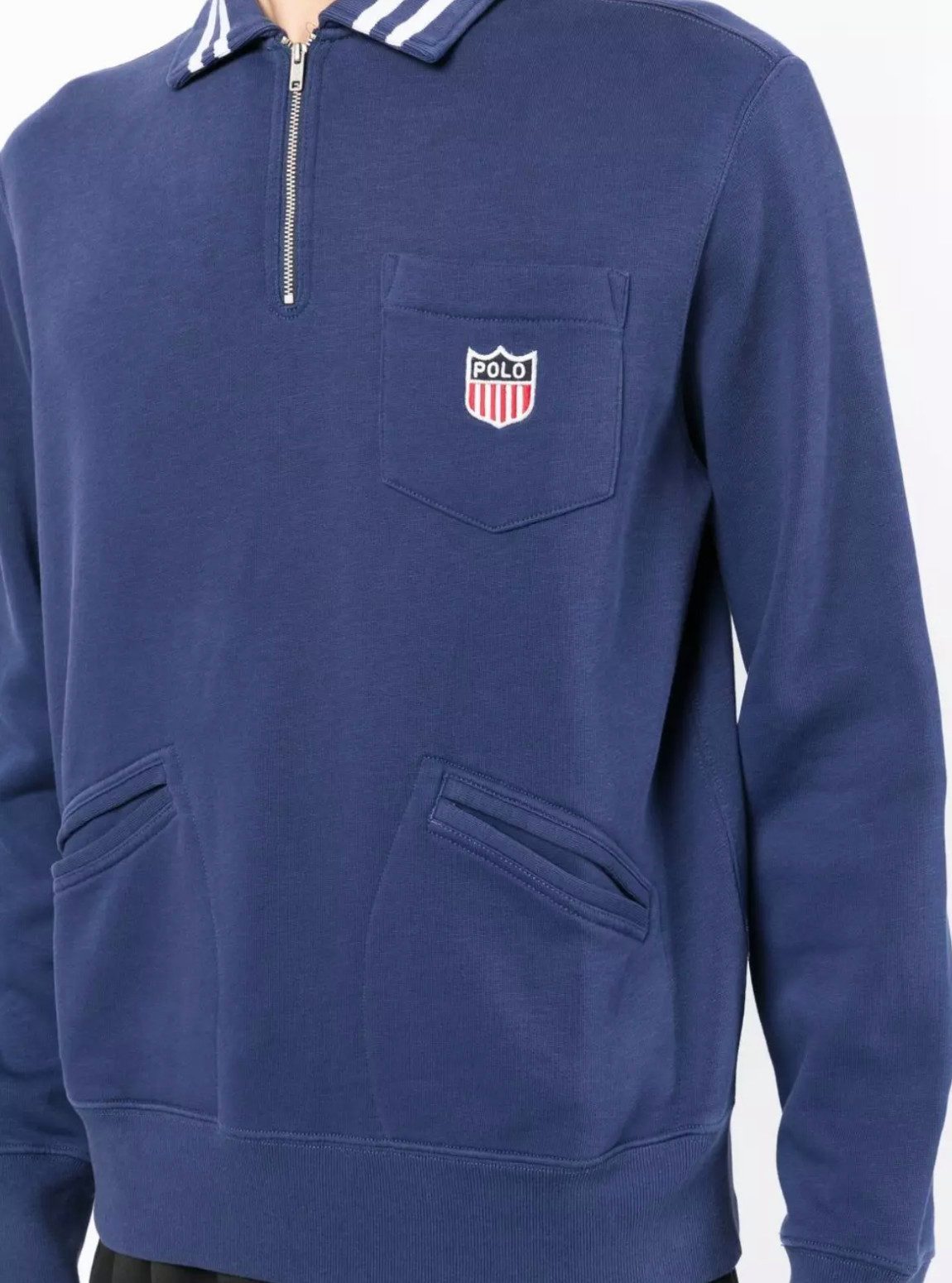 Polo Ralph Lauren Sweatshirt Zip Logo Fleece Pullover QR-Code zur sofortigen Echtheitsprüfung über das Ralph Lauren-System