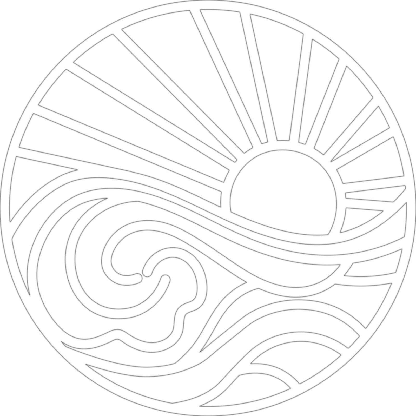 Wanddekoobjekt Sun Ripple Metall Kunst Wanddekoration, Ozean, Metall