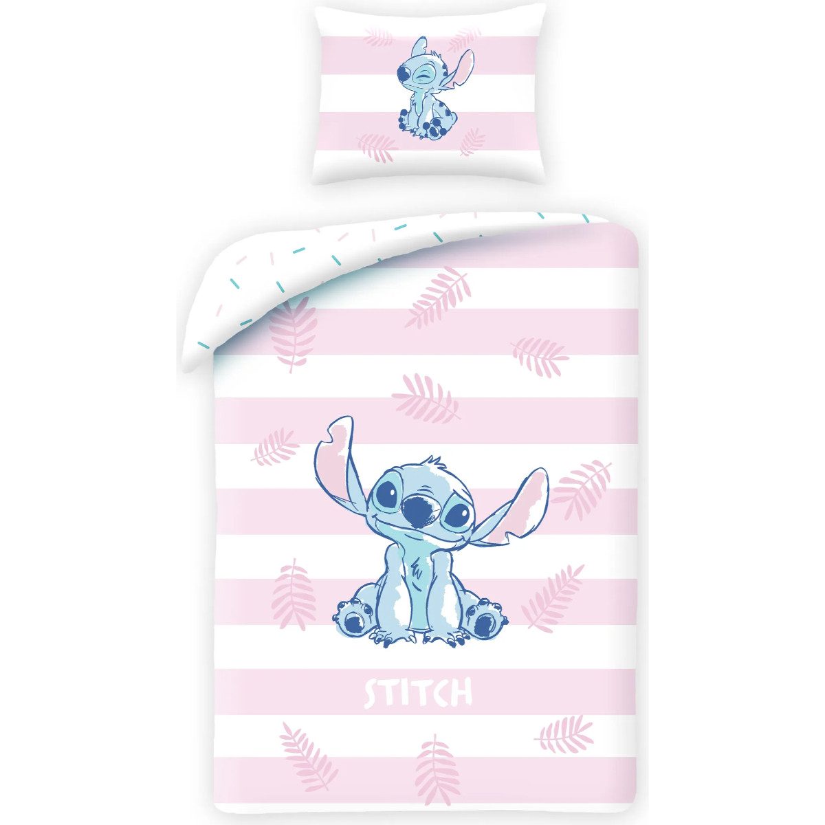 Lilo & Stitch Bettwäsche Set aus Baumwolle Deckenbezug 140 × 200 cm mit 70 × 90 cm Kissenbezug, Baumwolle, 2 teilig