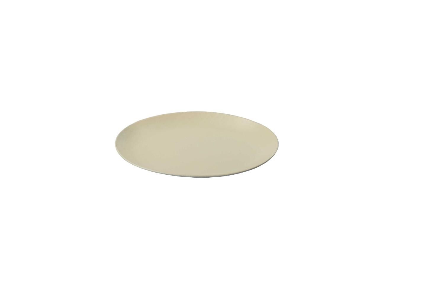 INNA-Glas Kerzenhalter Kerzenteller Emmeline aus Metall, Elfenbein, 9x7cm