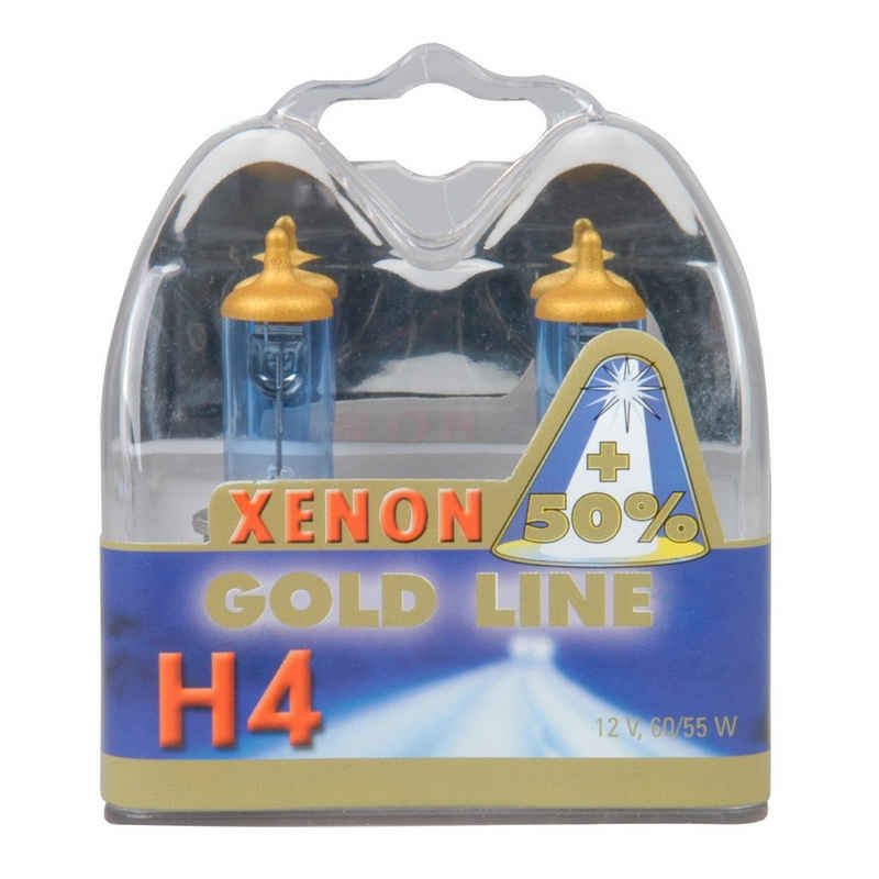 UNITEC »H4 Xenon Gold« KFZ-Ersatzleuchte, 2 St., Tageslichtweiß, Halogenlampen für Hauptscheinwerfer