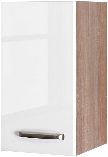Flex-Well Exclusiv Oberschrank Valero 30 cm x 55 cm Hochglanz Weiß-Sonoma Eiche