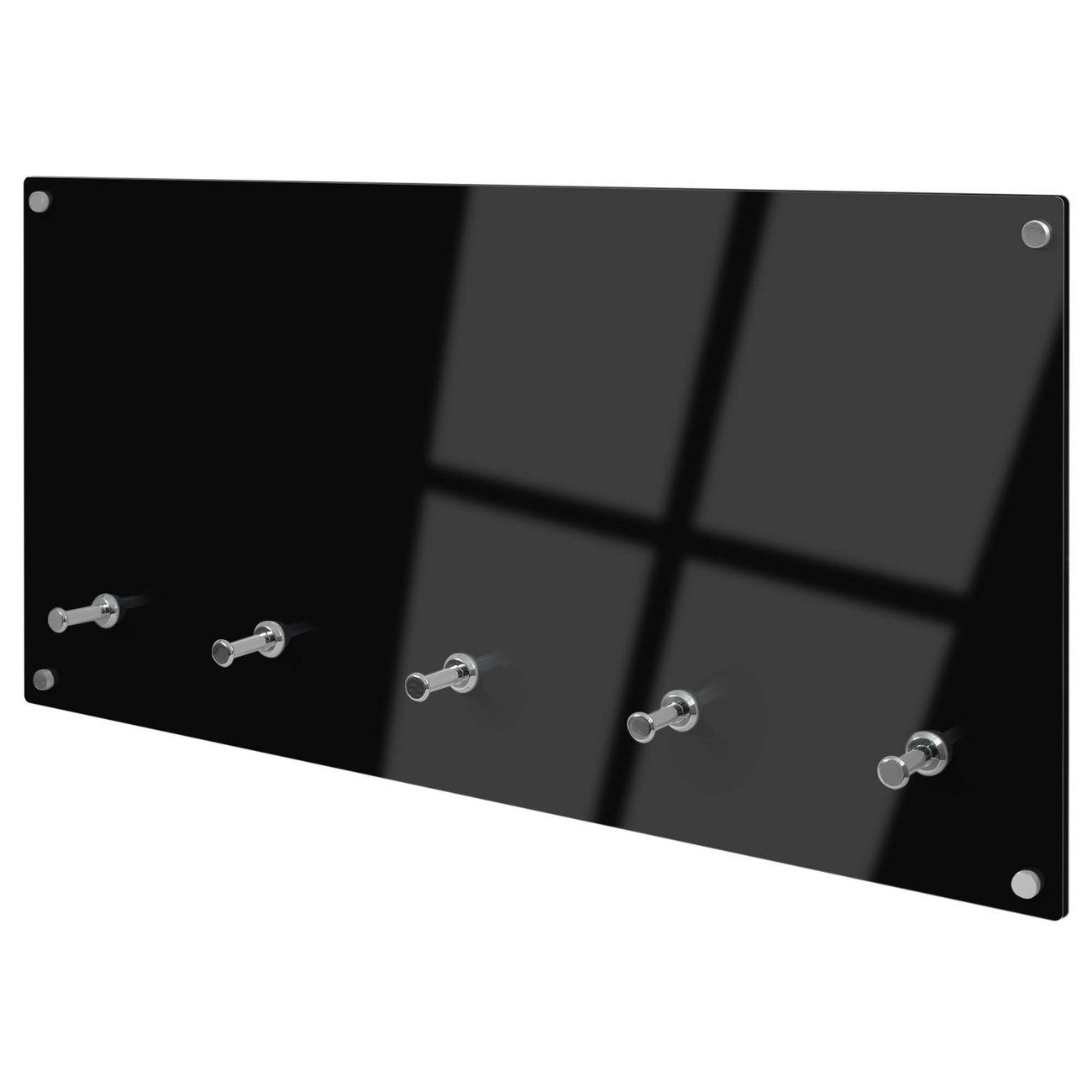 banjado Garderobenleiste Glas Tiefschwarz (Wandgarderobe, mit günstig online kaufen