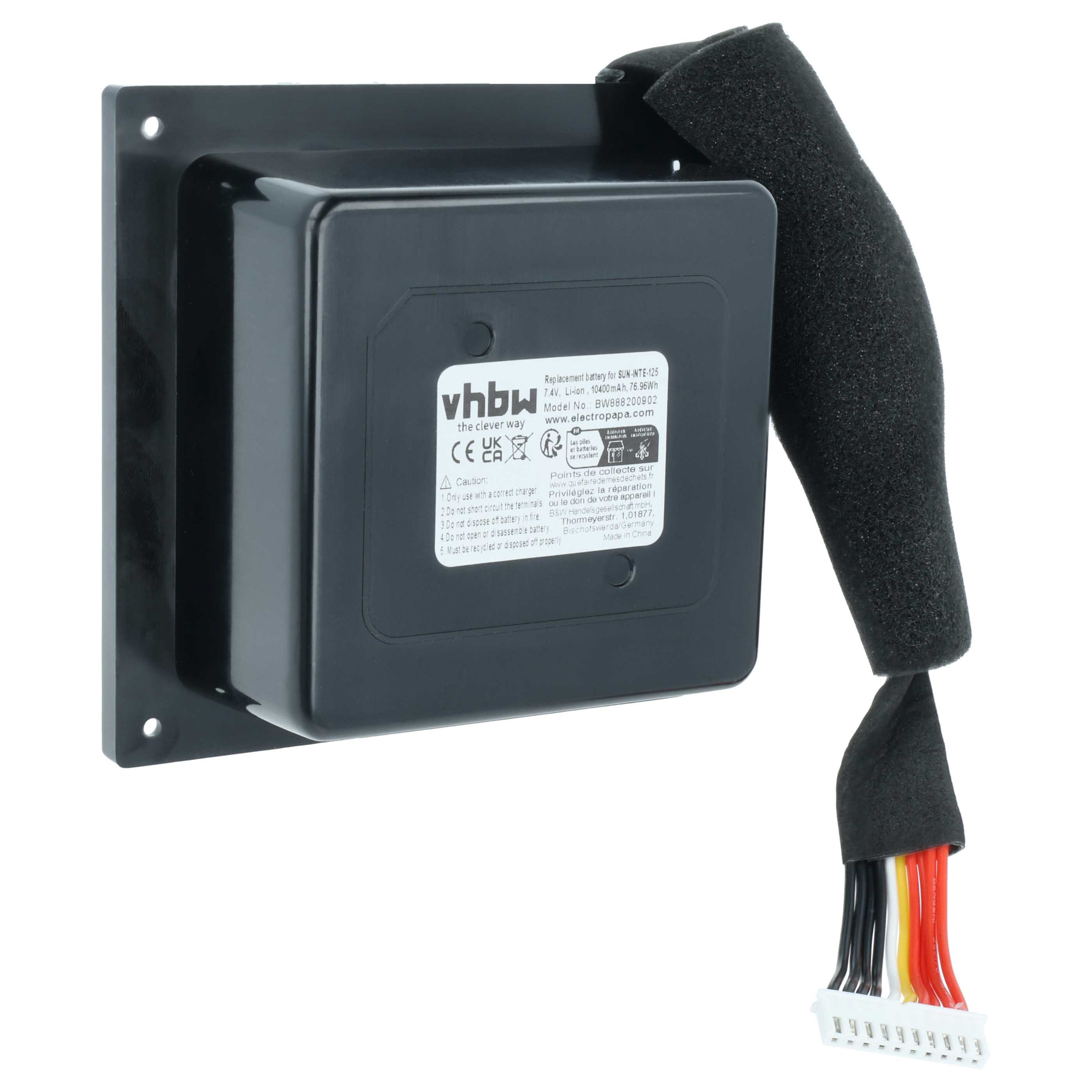 vhbw Akku passend für JBL PartyBox 300, 300CN Lautsprecher (10400 mAh, 7,4 Akku Akku Li-Ion 10400 mAh (7,4 V, 1 St), Leistungsfähiger Austausch-Akku für Outdoor Lautsprecher