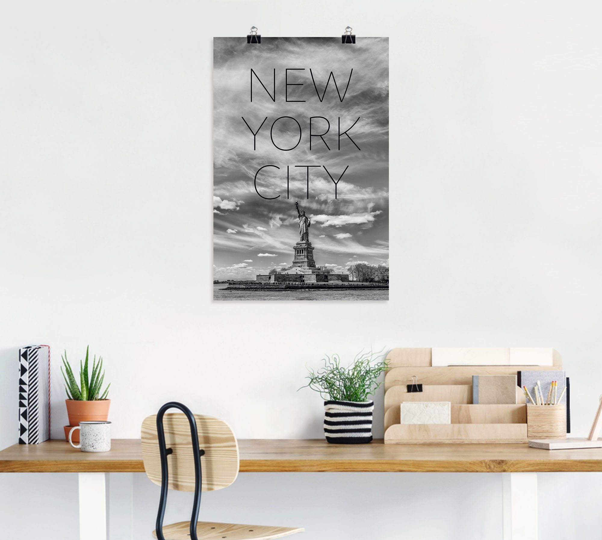 als NYC Freiheitsstatue, York (1 Wandaufkleber Alubild, Poster Artland Größen Wandbild New in versch. oder St), Leinwandbild,