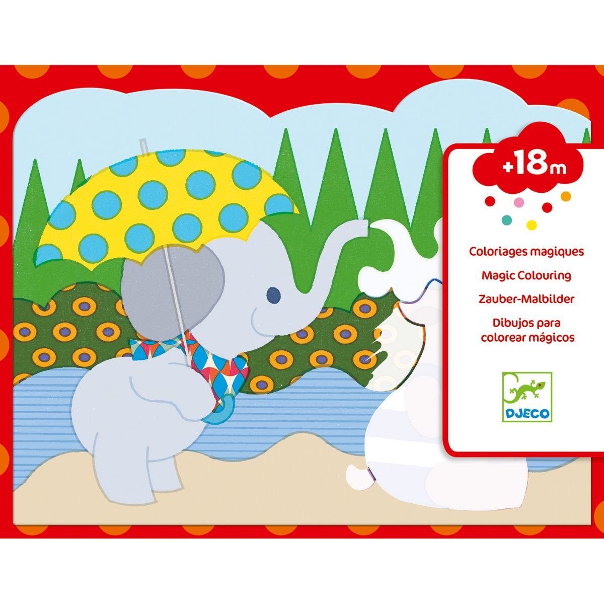 DJECO Kreativset Wassermalen kunterbunte Zauber-Malbilder für Kinder ab 18 Monaten