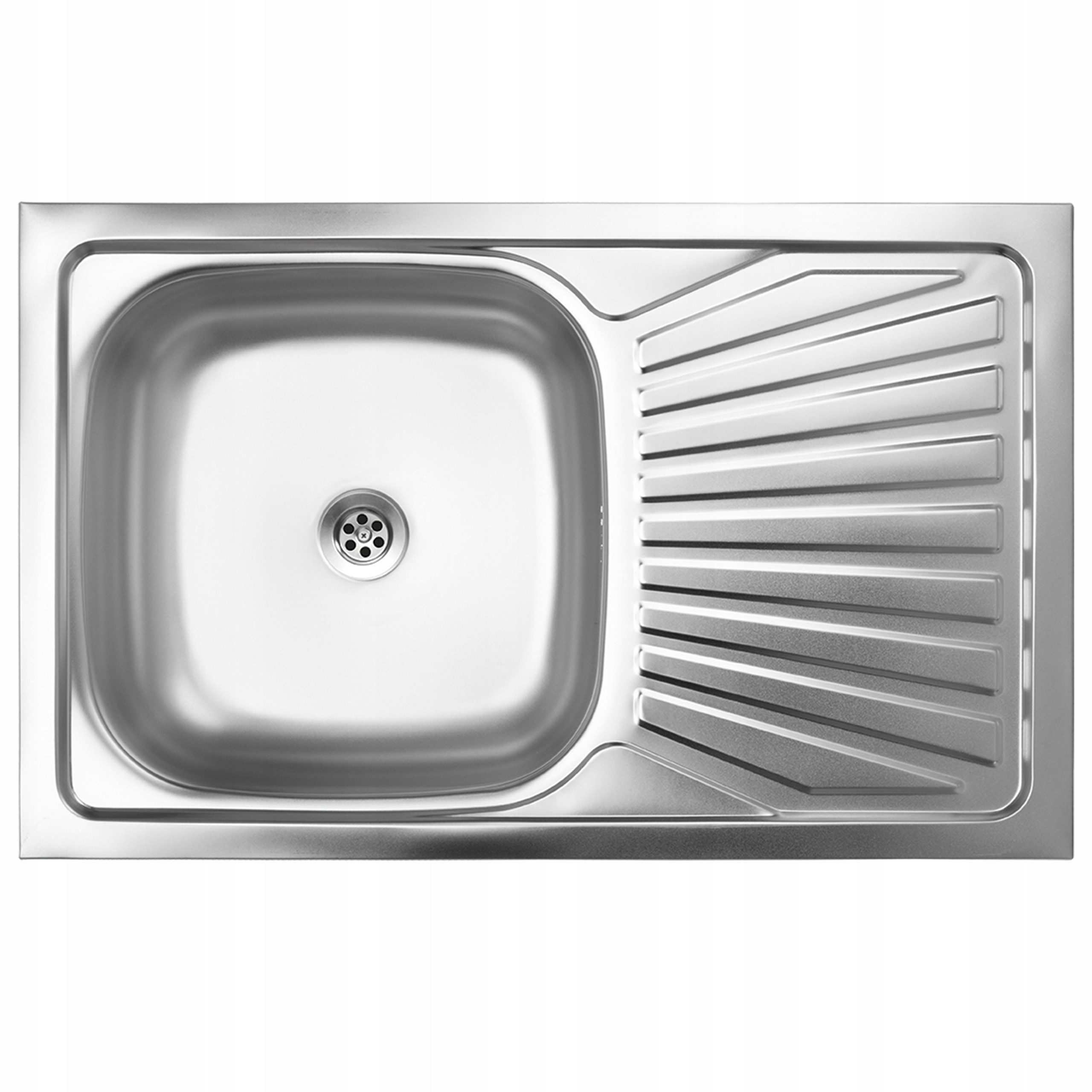 STAMAR Spülenschrank Küchenunterschrank 80 cm Weiß mit Spüle Armatur Komplettset Unterschrank stehend Edelstahl Spülbecken Wasserhahn Khaki matt Set – Bild 5 von 5