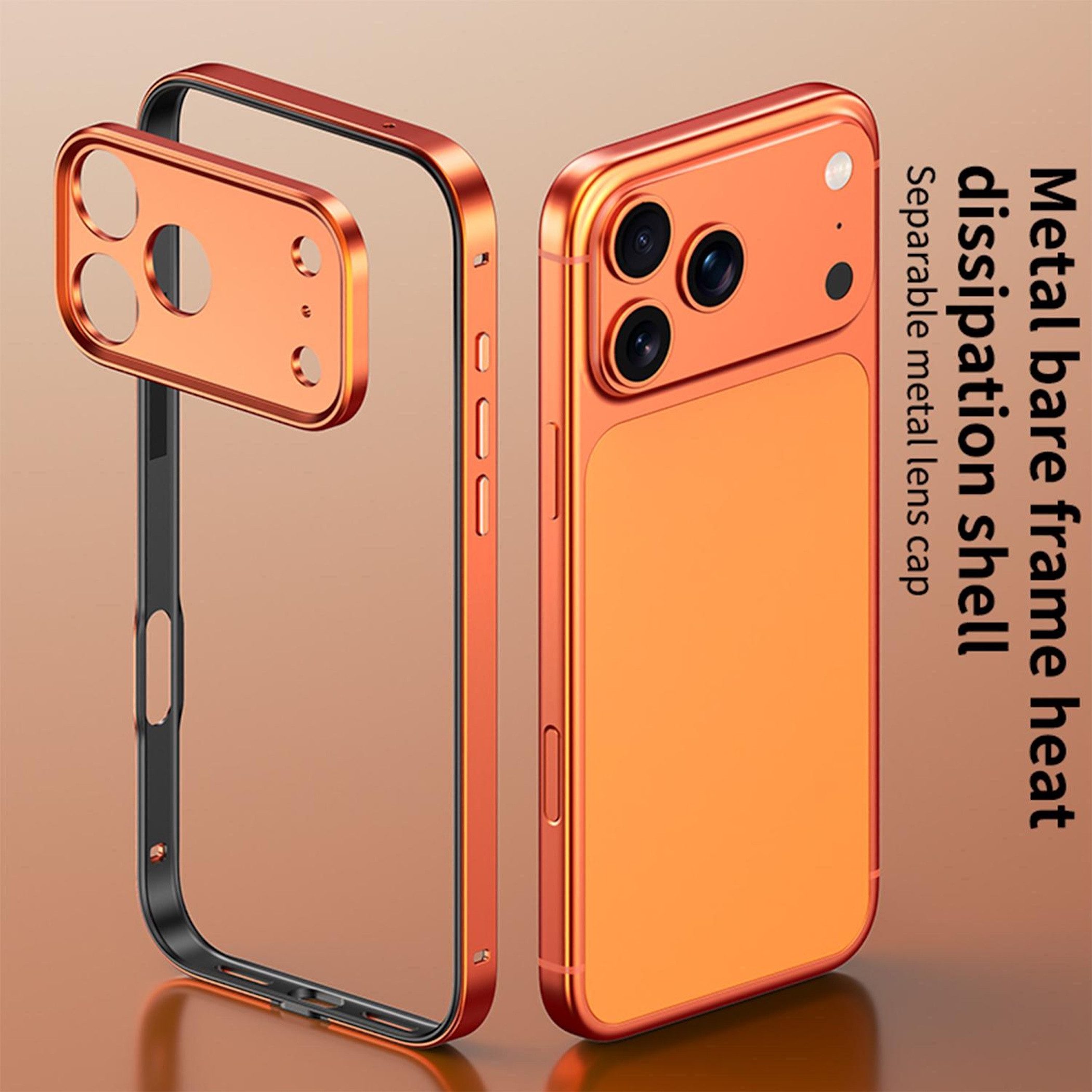 Wigento Handyhülle Bumper + Linsenschutz Alu Metall Rahmen Apple iPhone 18 Pro Schwarz 6,3 Zoll, stoßfest, präzise Aussparungen – Bild 3 von 5