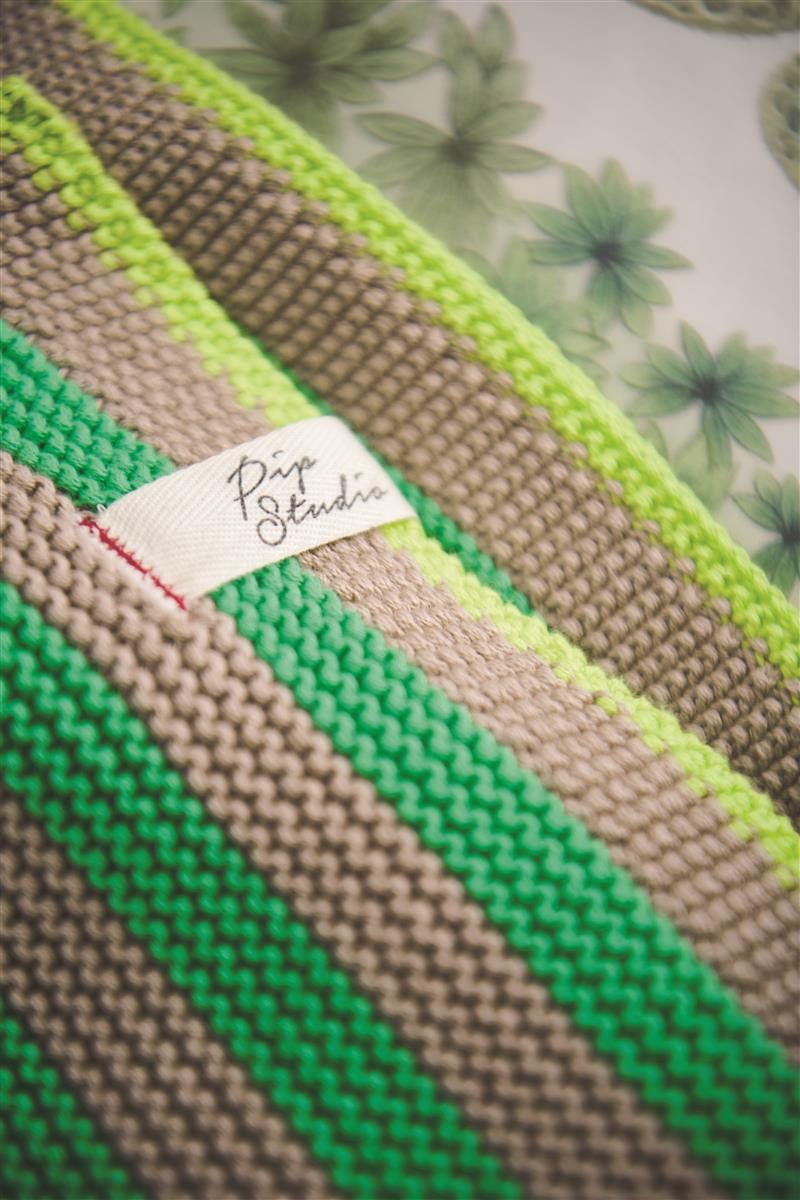 PiP Studio Tagesdecke Bonsoir Stripe Tagesdecke gestrickt Throw green 130x170cm (1Stück)
