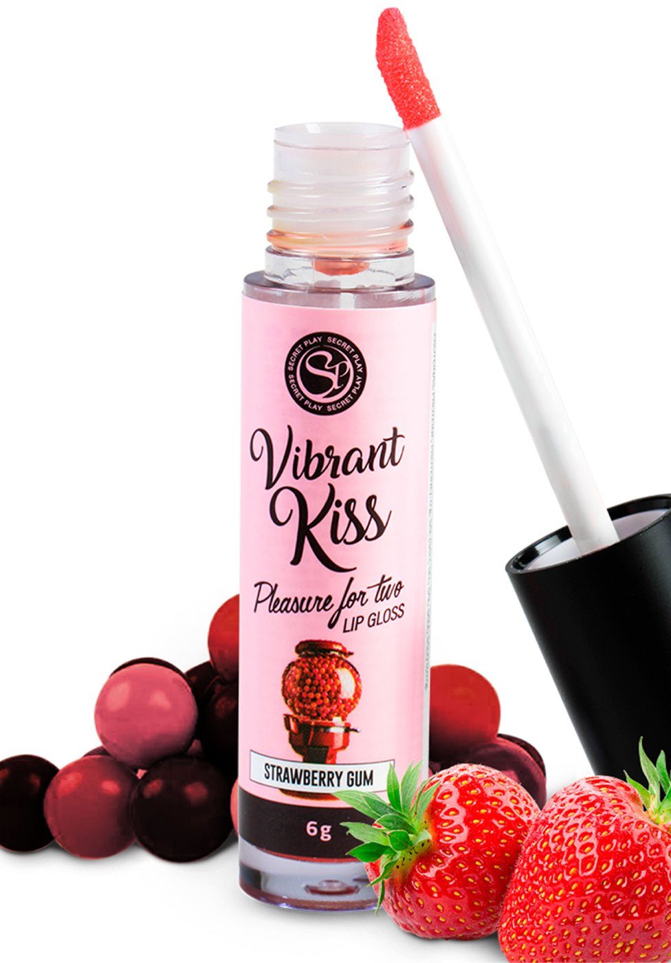 Vibrationseffekt Oralsex mit - mit Erdbeer, PLAY Vibrationseffekt SECRET Lipgloss Lipgloss