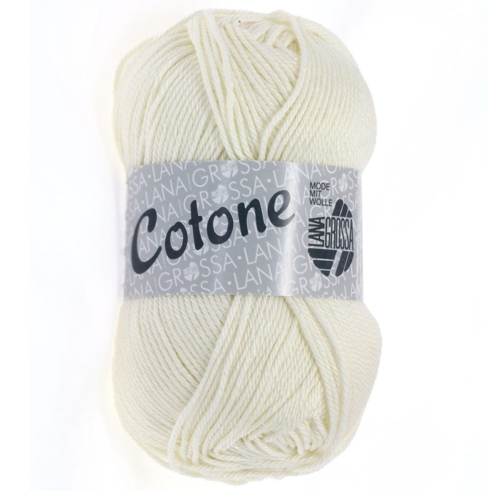 LANA GROSSA Cotone 0028 natur Häkelwolle, 125 m